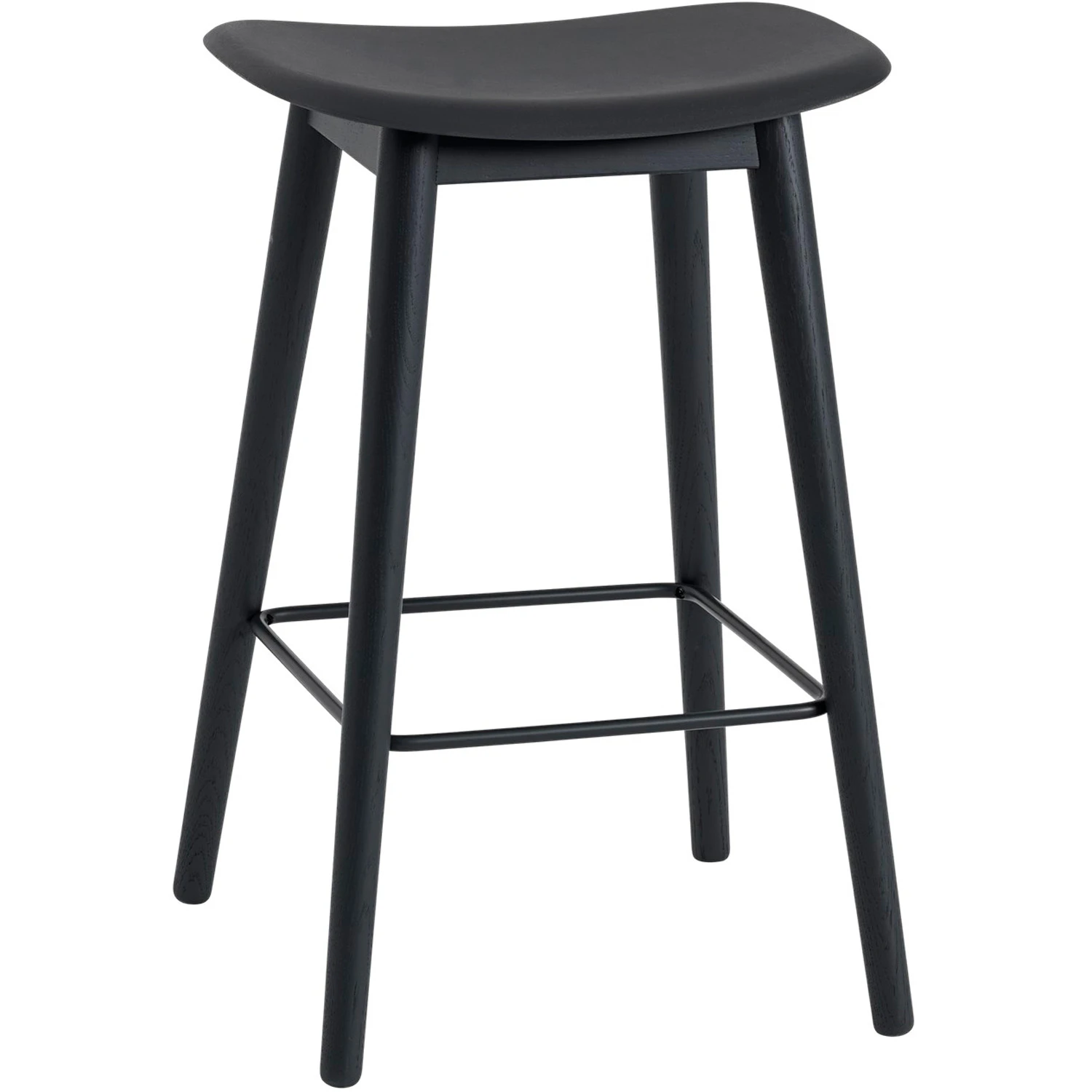 Muuto Fiber Barstol Tr&auml; 65 Cm Svart - Barstolar &Aring;teranv&auml;nd Plast Svart - FICOUWON01011