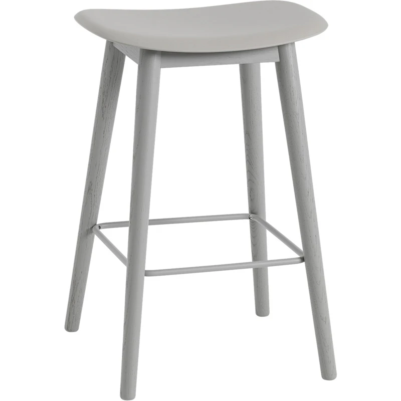 Fiber Barstol Trä 65 cm, Grå