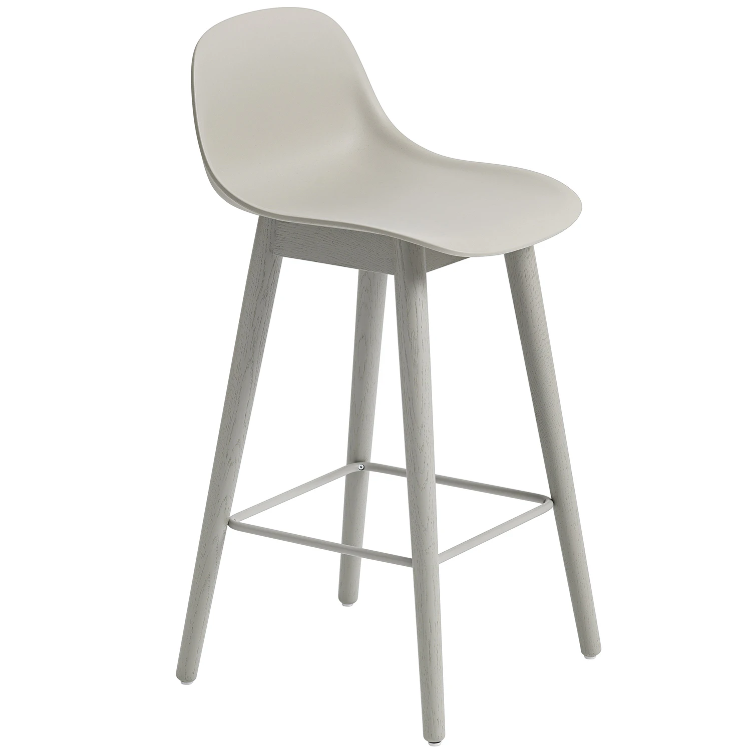 Muuto Fiber Barstol Tr&auml; Med Ryggst&ouml;d 65 Cm Gr&aring; - Barstolar Gr&aring; - FICOBWON03031