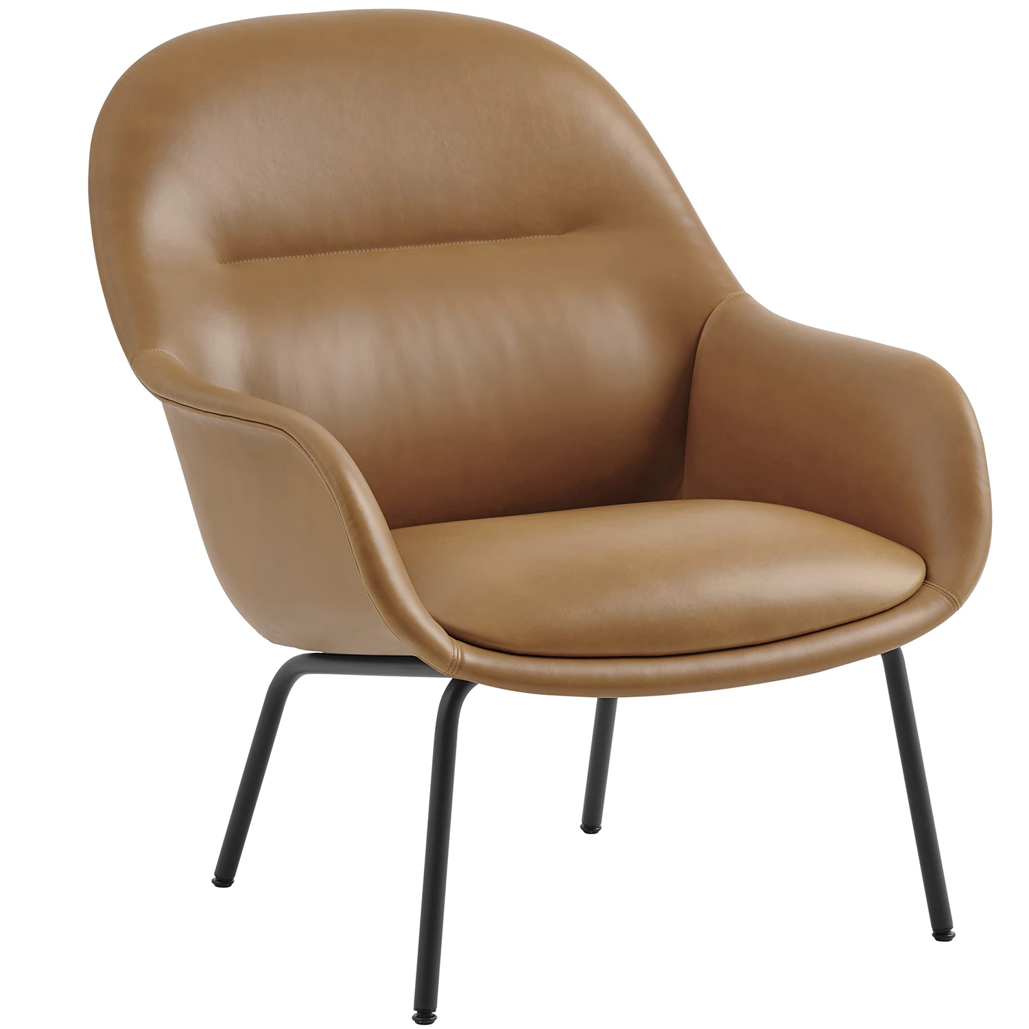 Muuto Fiber F&aring;t&ouml;lj Refine Konjak / Svart - F&aring;t&ouml;ljer L&auml;der Svart - FILARTUURA10011