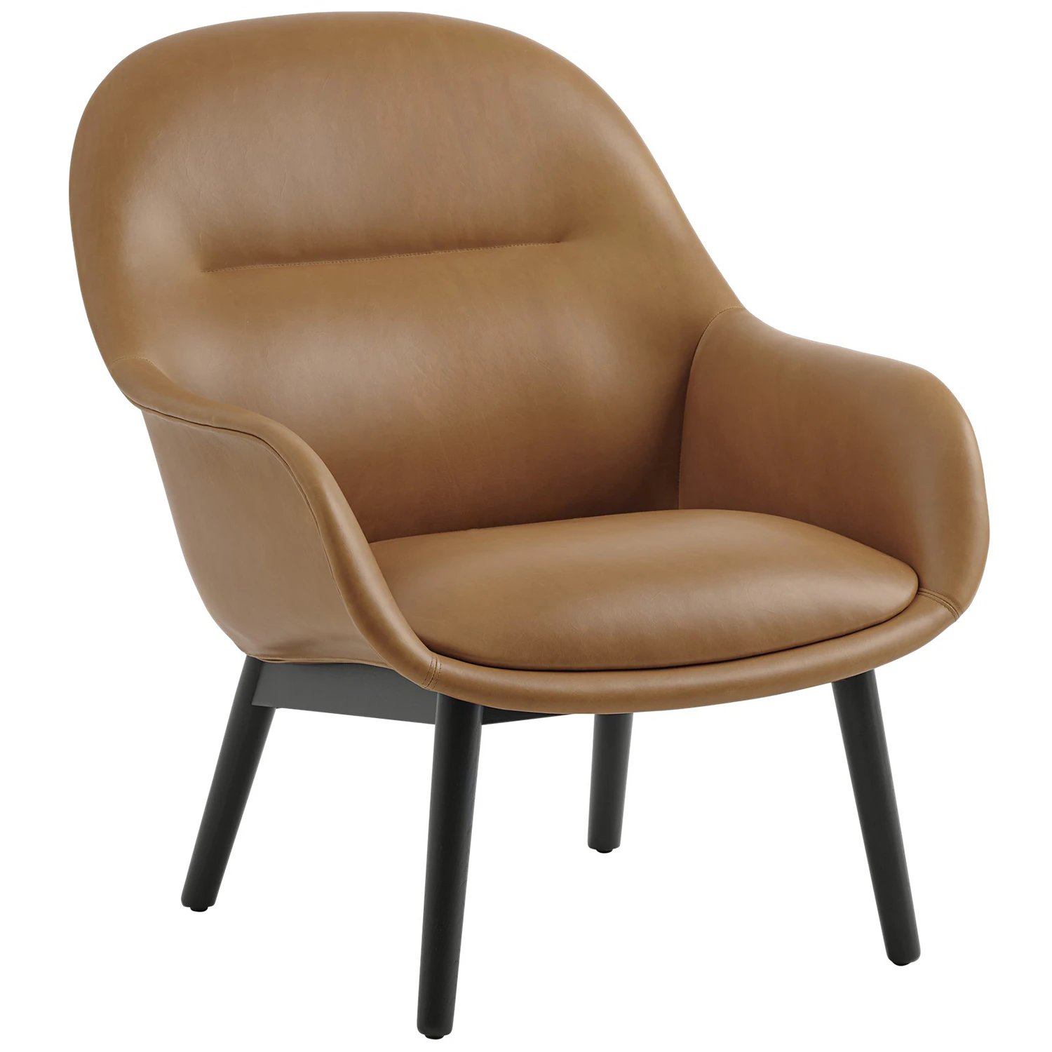 Muuto Fiber F&aring;t&ouml;lj Refine Konjak / Svart - F&aring;t&ouml;ljer L&auml;der Svart - FILARWOURA10011