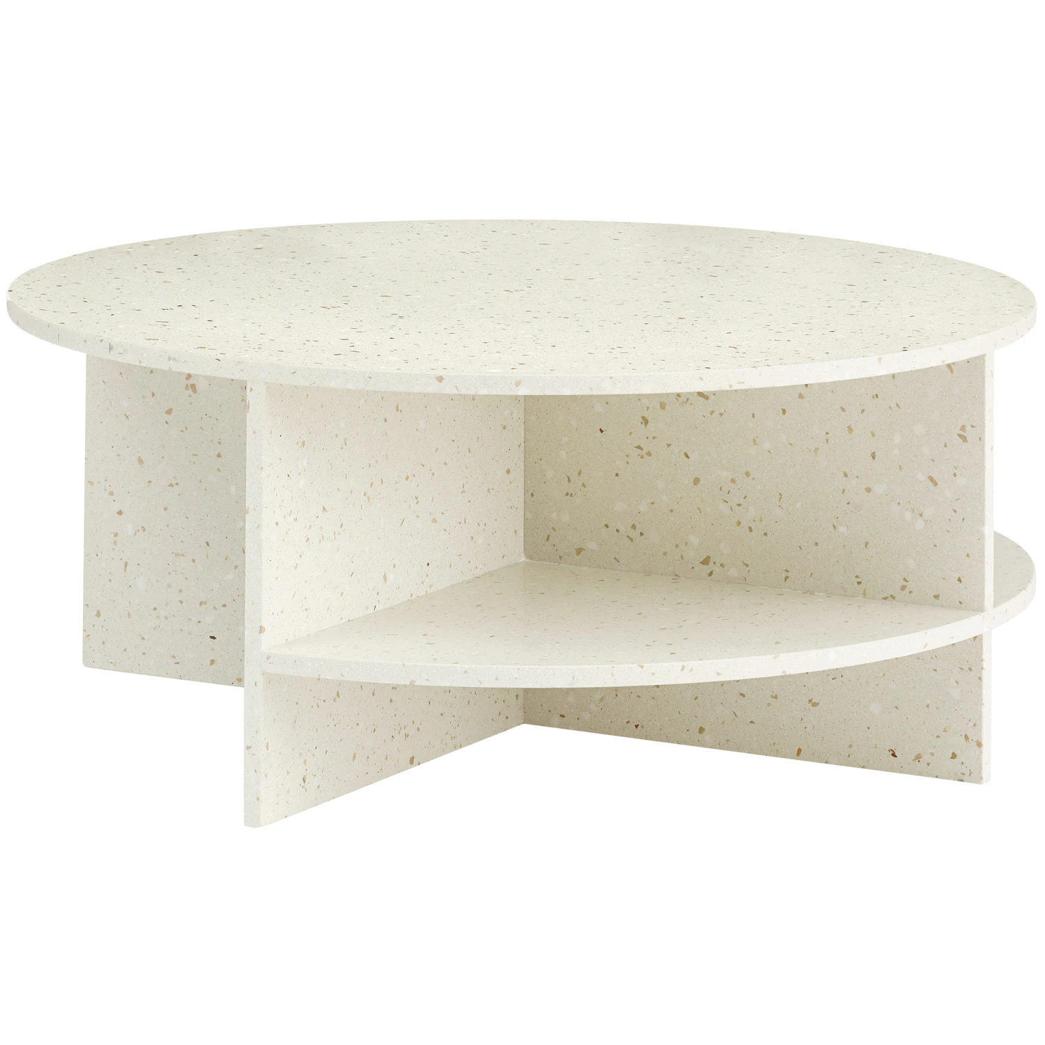 Muuto Halves Soffbord 85 Cm Off-white Terrazzo - Soffbord Cement Off-White - HALCOT85R02
