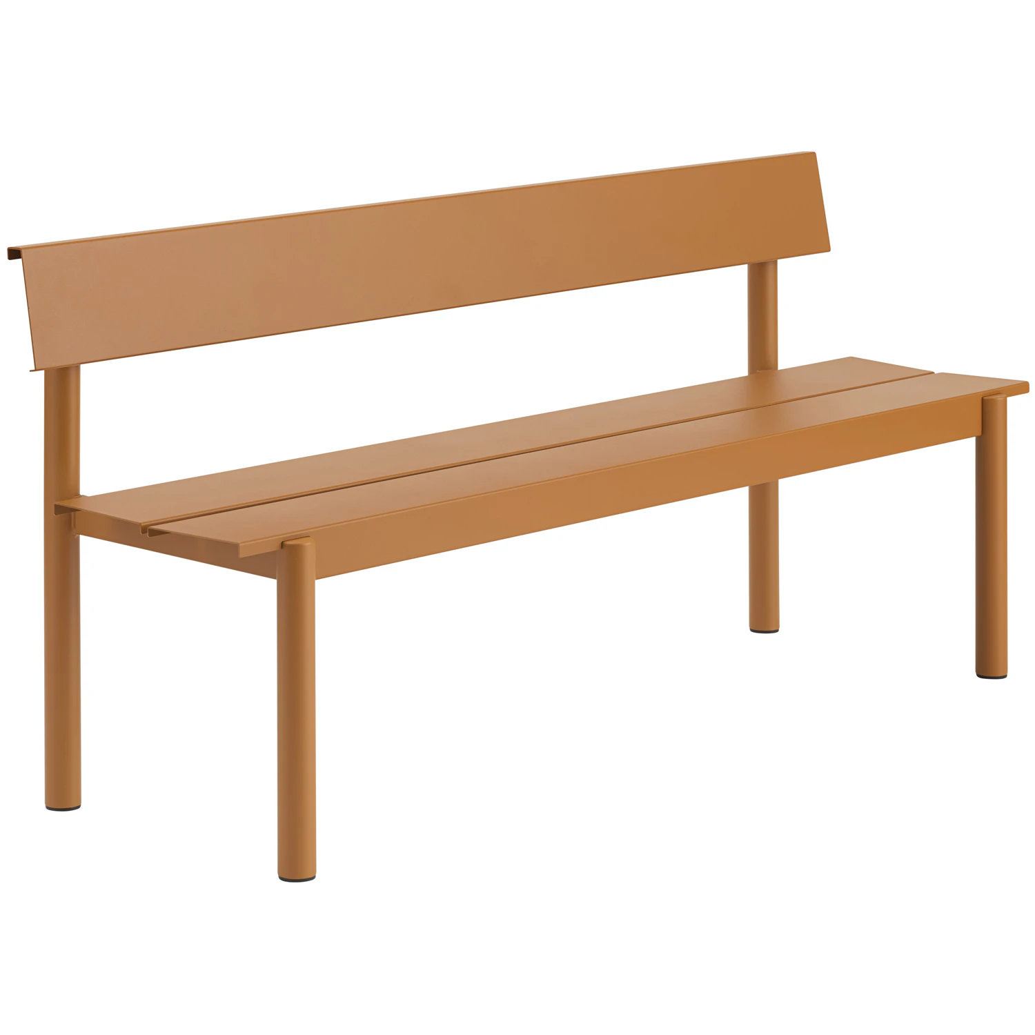 Muuto Linear B&auml;nk Med Ryggst&ouml;d 170 Cm Burnt Orange - B&auml;nkar Varmf&ouml;rzinkat St&aring;l Burnt Orange - LSTBEN17003