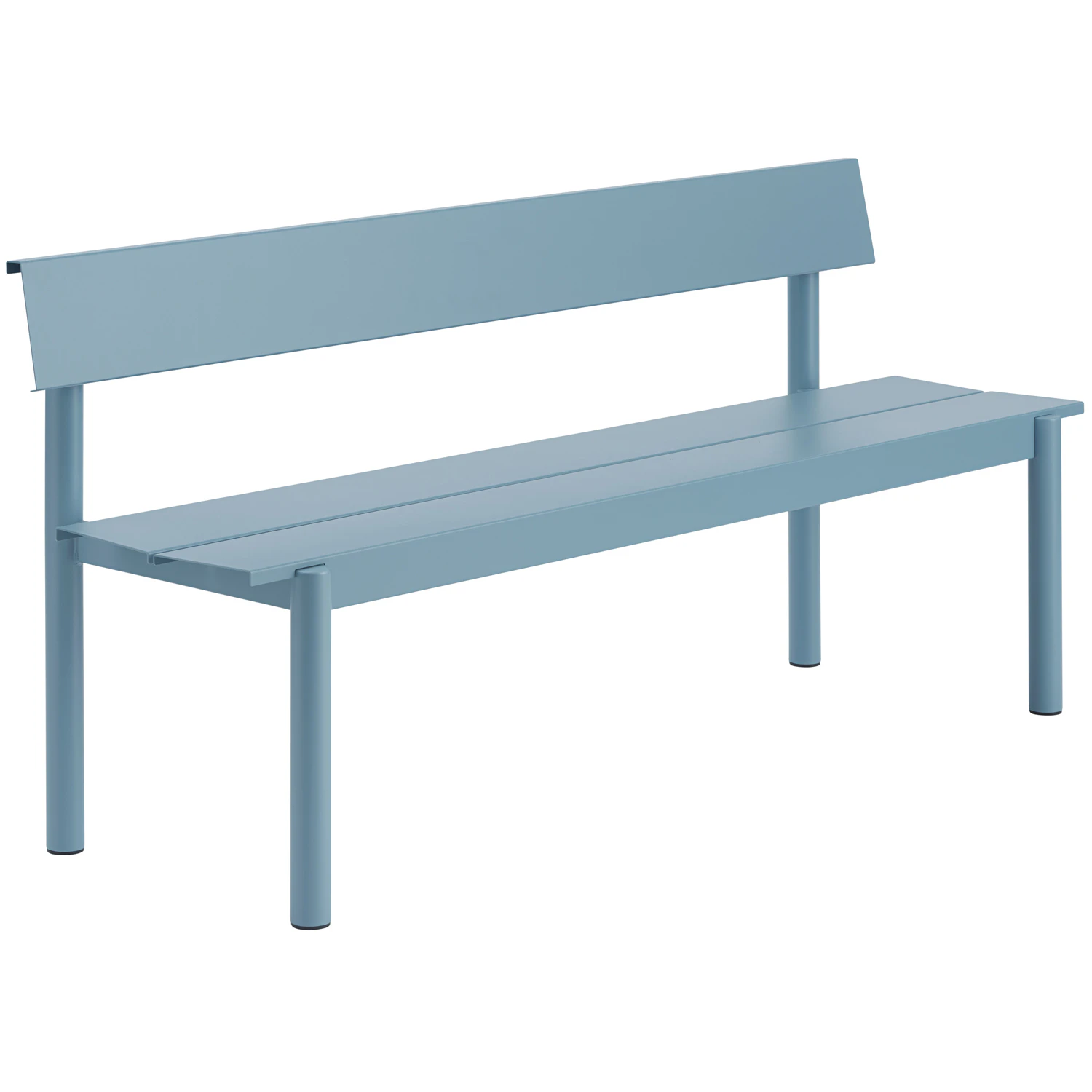 Muuto Linear B&auml;nk Med Ryggst&ouml;d 170 Cm Pale Blue - B&auml;nkar Varmf&ouml;rzinkat St&aring;l Pale Blue - LSTBEN17005