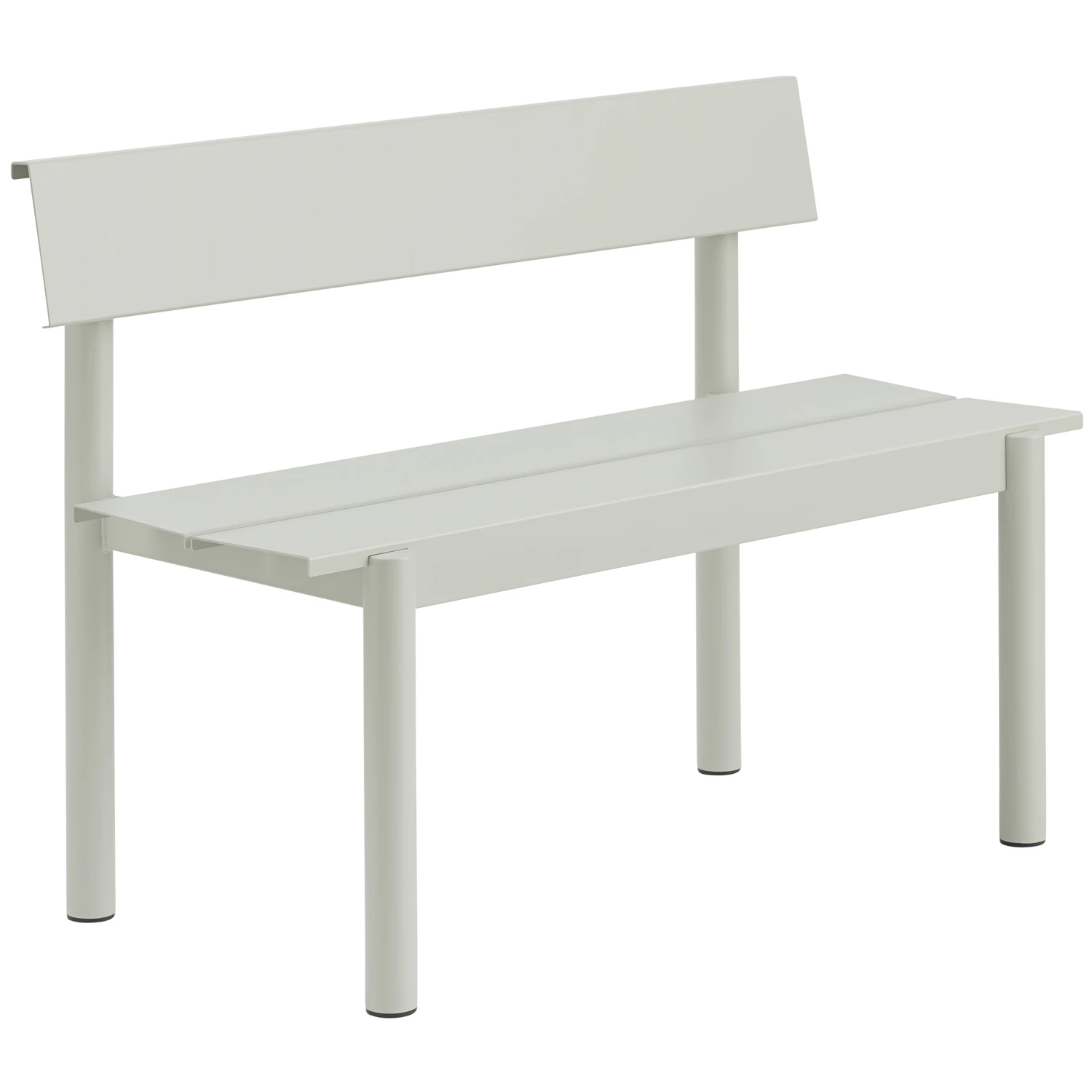Muuto Linear B&auml;nk Med Ryggst&ouml;d 110 Cm Gr&aring; - B&auml;nkar Varmf&ouml;rzinkat St&aring;l Gr&aring; - LSTBWB11004