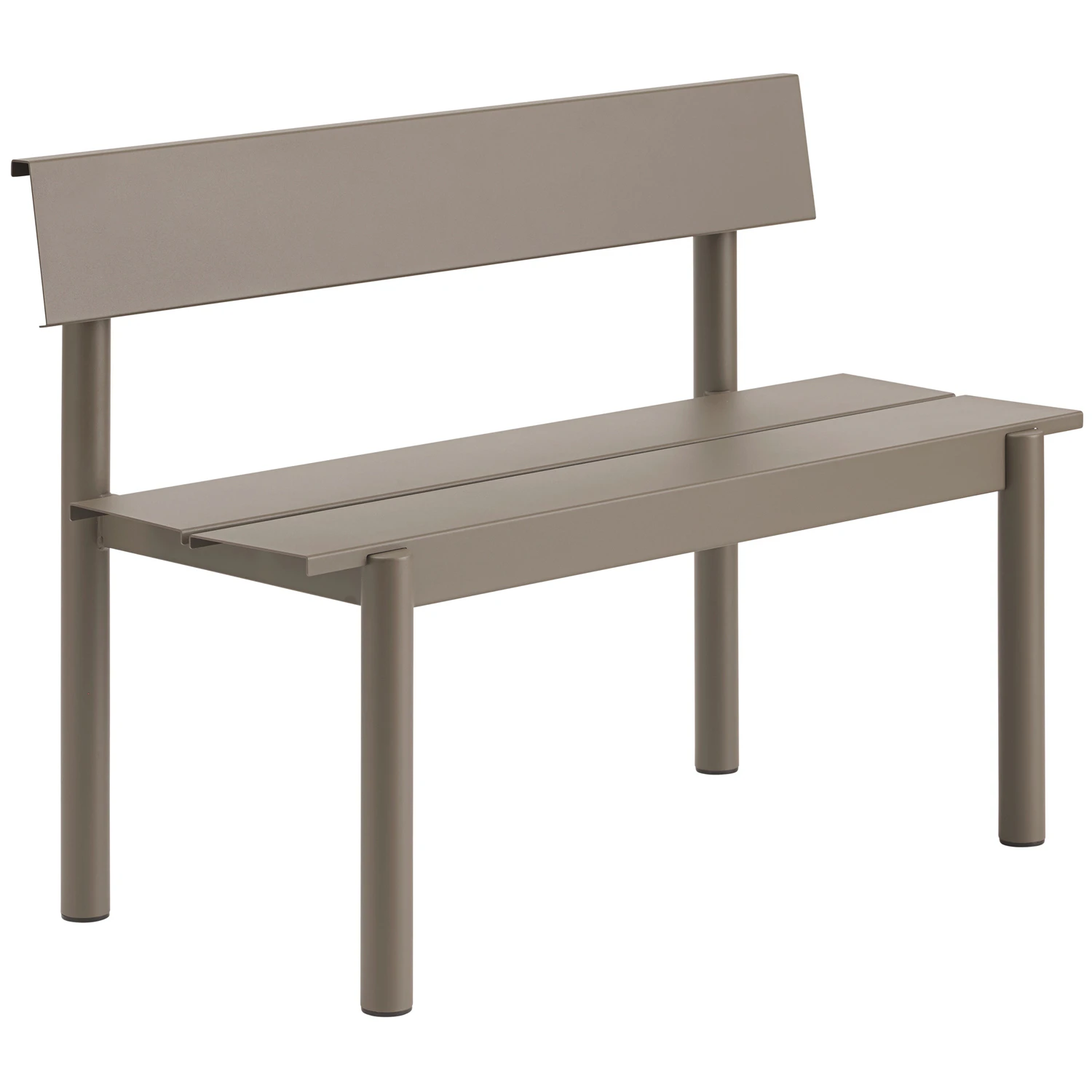 Muuto Linear B&auml;nk Med Ryggst&ouml;d 110 Cm Taupe - B&auml;nkar Varmf&ouml;rzinkat St&aring;l Taupe - LSTBWB11006