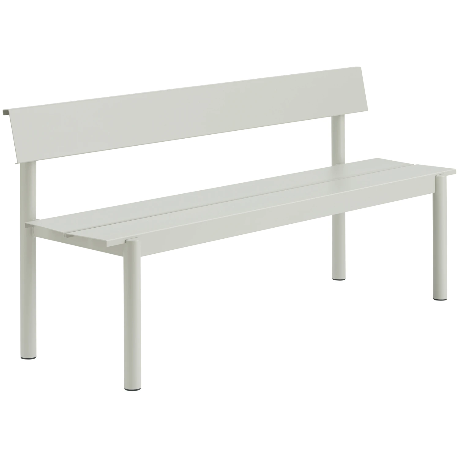 Muuto Linear B&auml;nk Med Ryggst&ouml;d 170 Cm Gr&aring; - B&auml;nkar Varmf&ouml;rzinkat St&aring;l Gr&aring; - LSTBWB17004