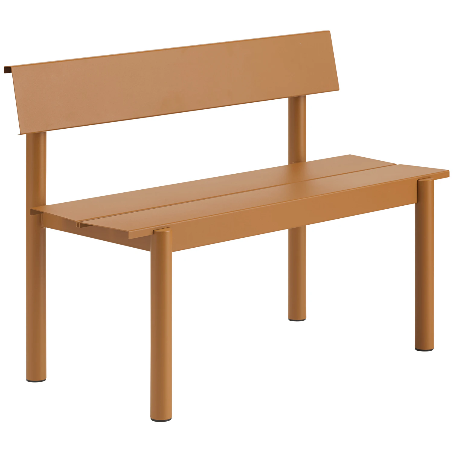 Muuto Linear B&auml;nk Med Ryggst&ouml;d 110 Cm Burnt Orange - B&auml;nkar Varmf&ouml;rzinkat St&aring;l Burnt Orange - LSTBEN11003