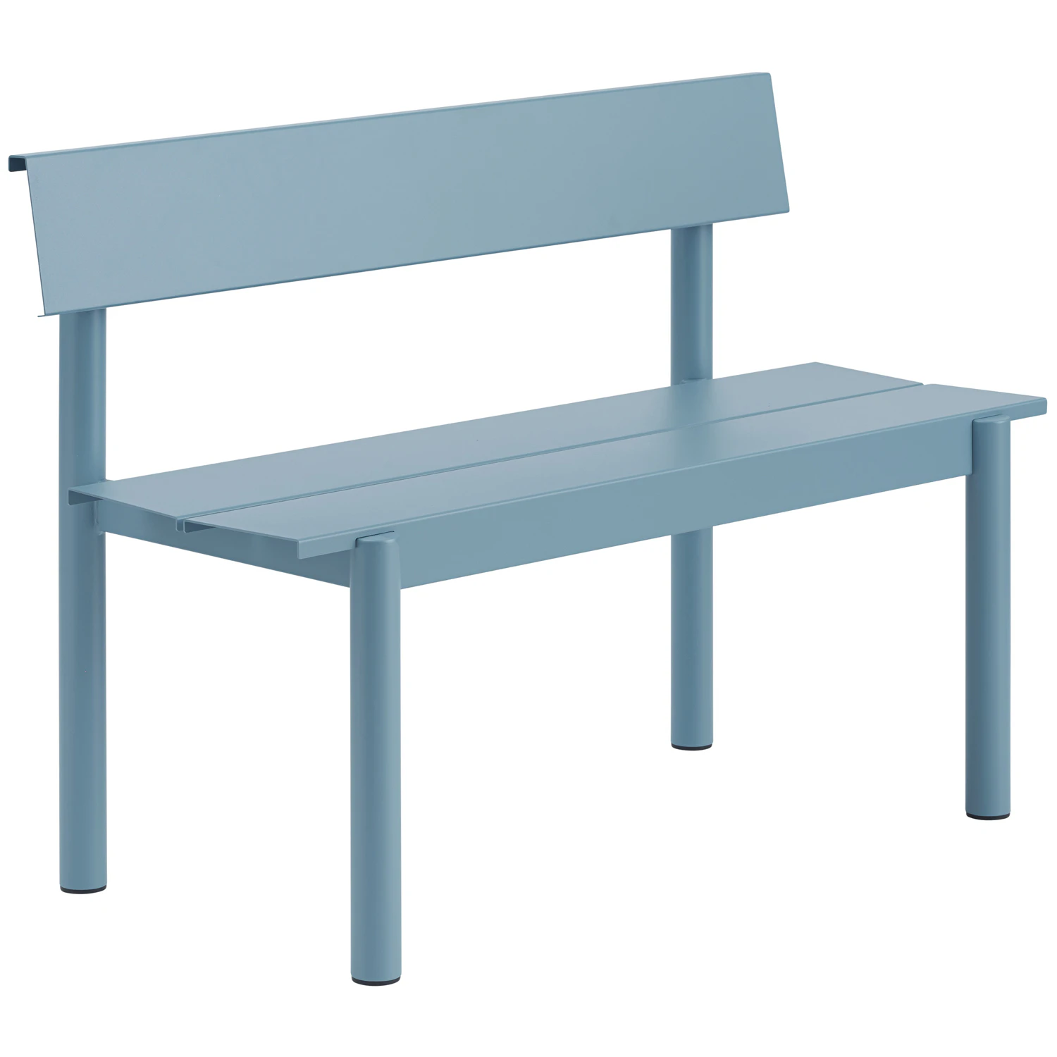 Muuto Linear B&auml;nk Med Ryggst&ouml;d 110 Cm Pale Blue - B&auml;nkar Varmf&ouml;rzinkat St&aring;l Pale Blue - LSTBEN11005