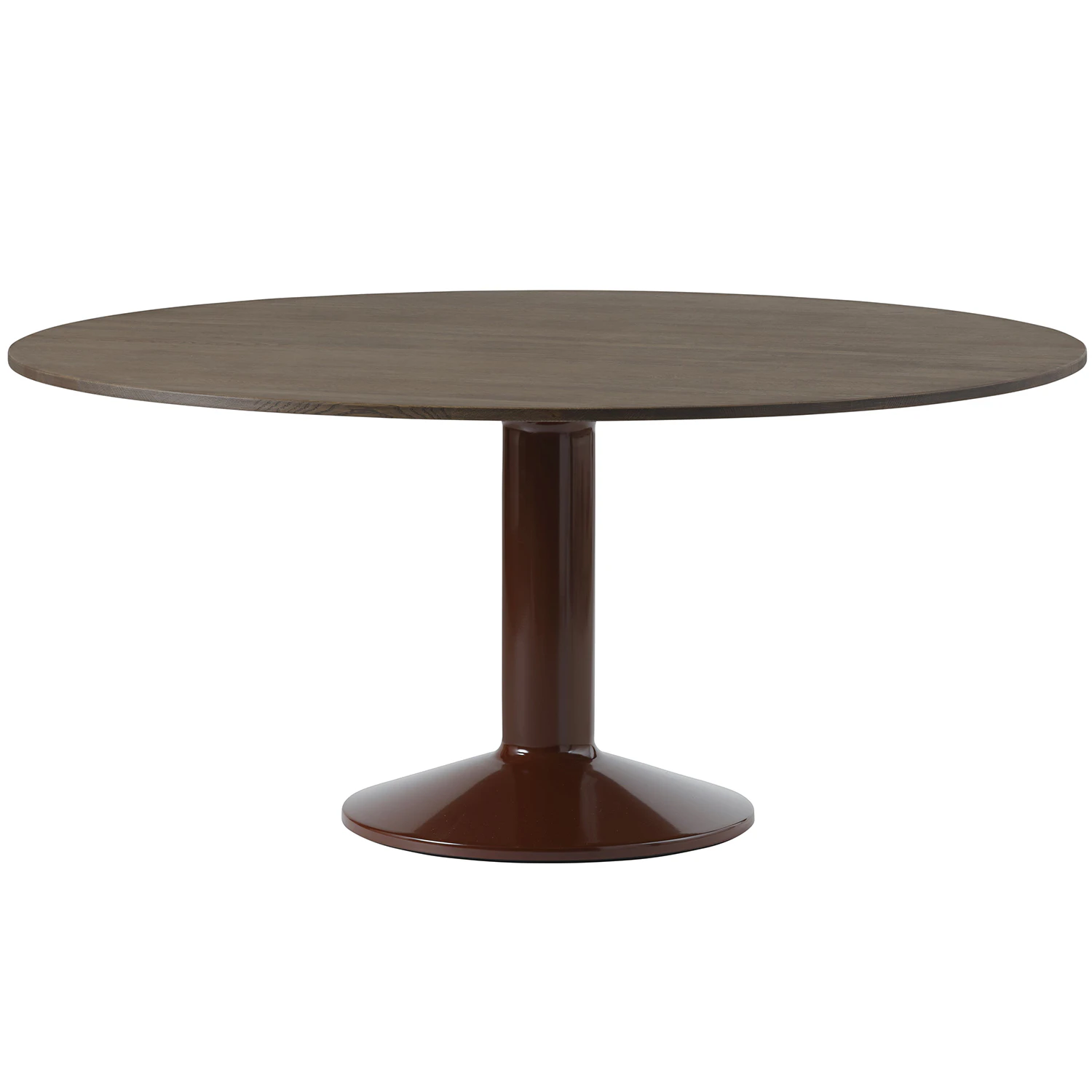Muuto Midst Matbord &Oslash;160 Cm M&ouml;rkoljad / M&ouml;rkr&ouml;d - Matbord & Barbord Ek M&ouml;rkr&ouml;d - MITAB160R0502