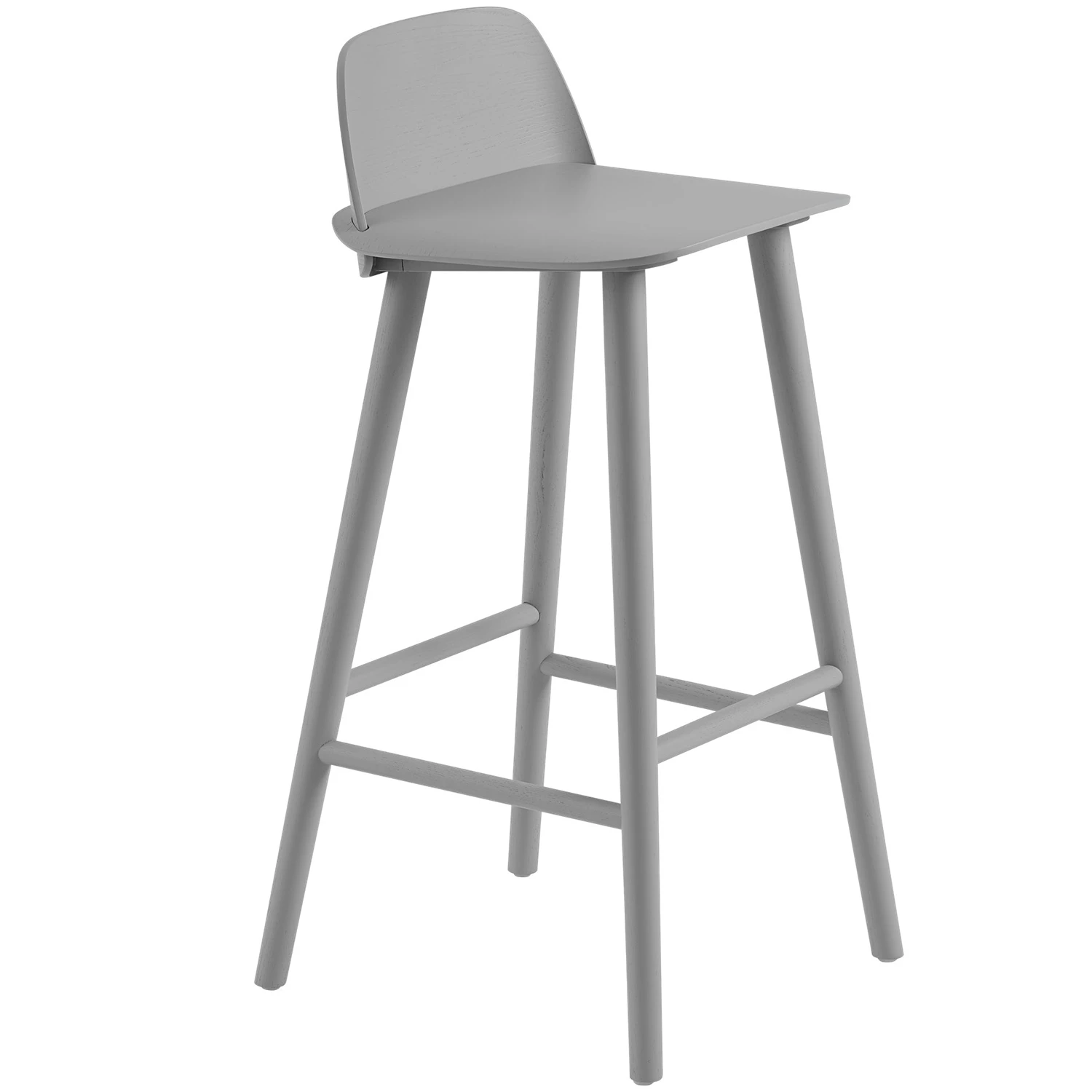 Muuto Nerd Barstol 75 Cm Gr&aring; - Barstolar Askfan&eacute;r Gr&aring; - NERBAR0311