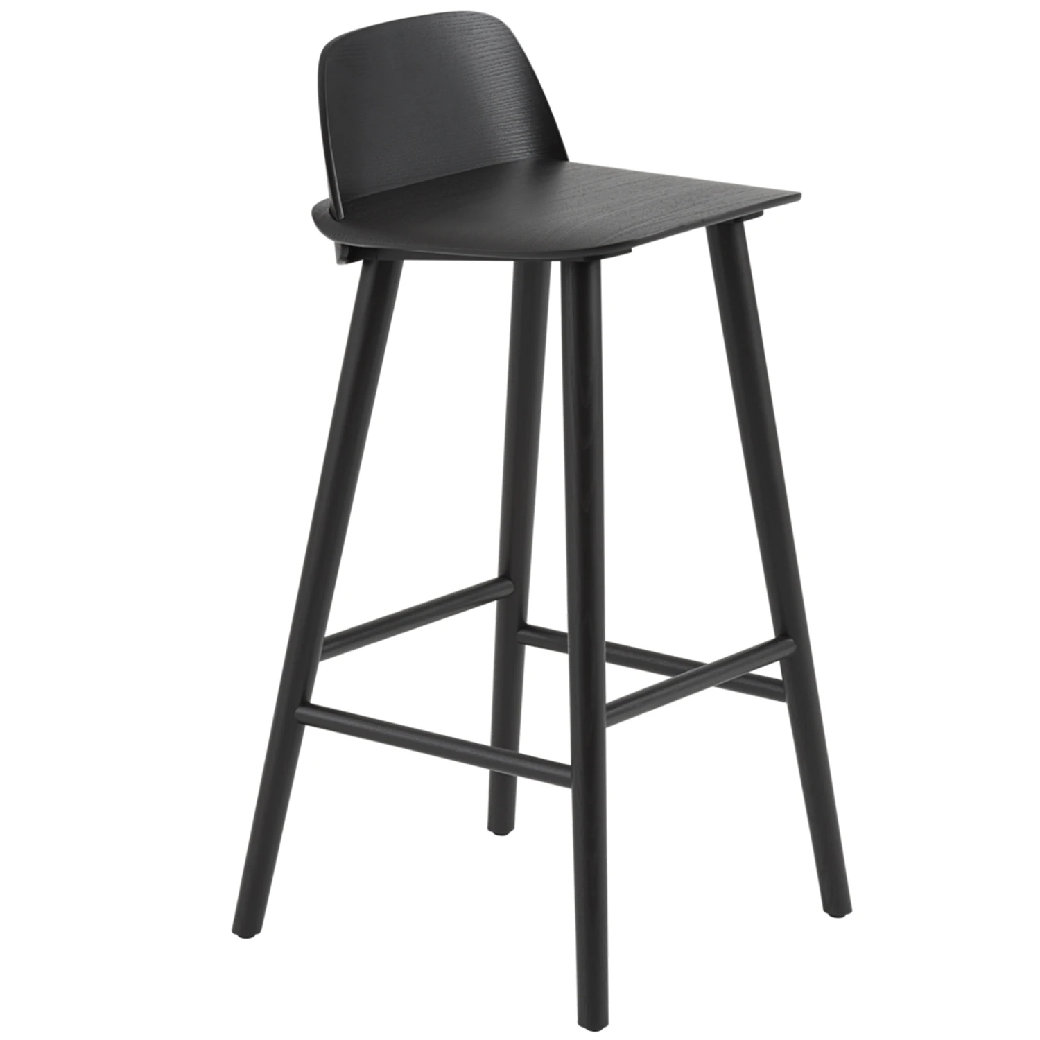 Muuto Nerd Barstol 75 Cm Svart - Barstolar Askfan&eacute;r Svart - NERBAR0411