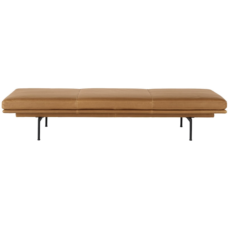 Outline Daybed / Black Base - Refine Leather Cognac/Black