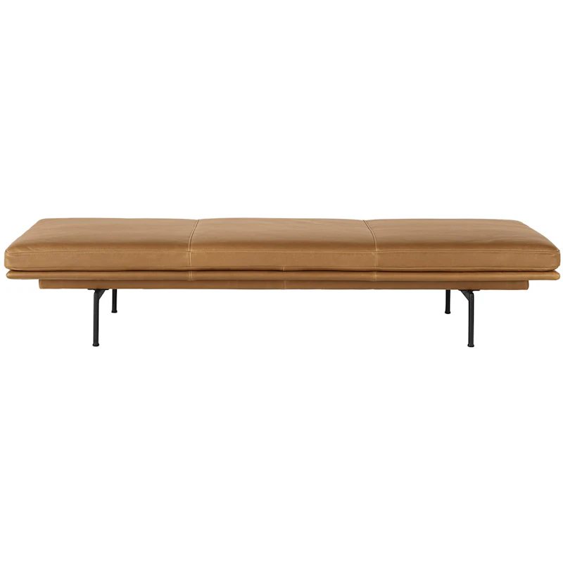 Outline Daybed / Black Base - Refine Leather Cognac/Black