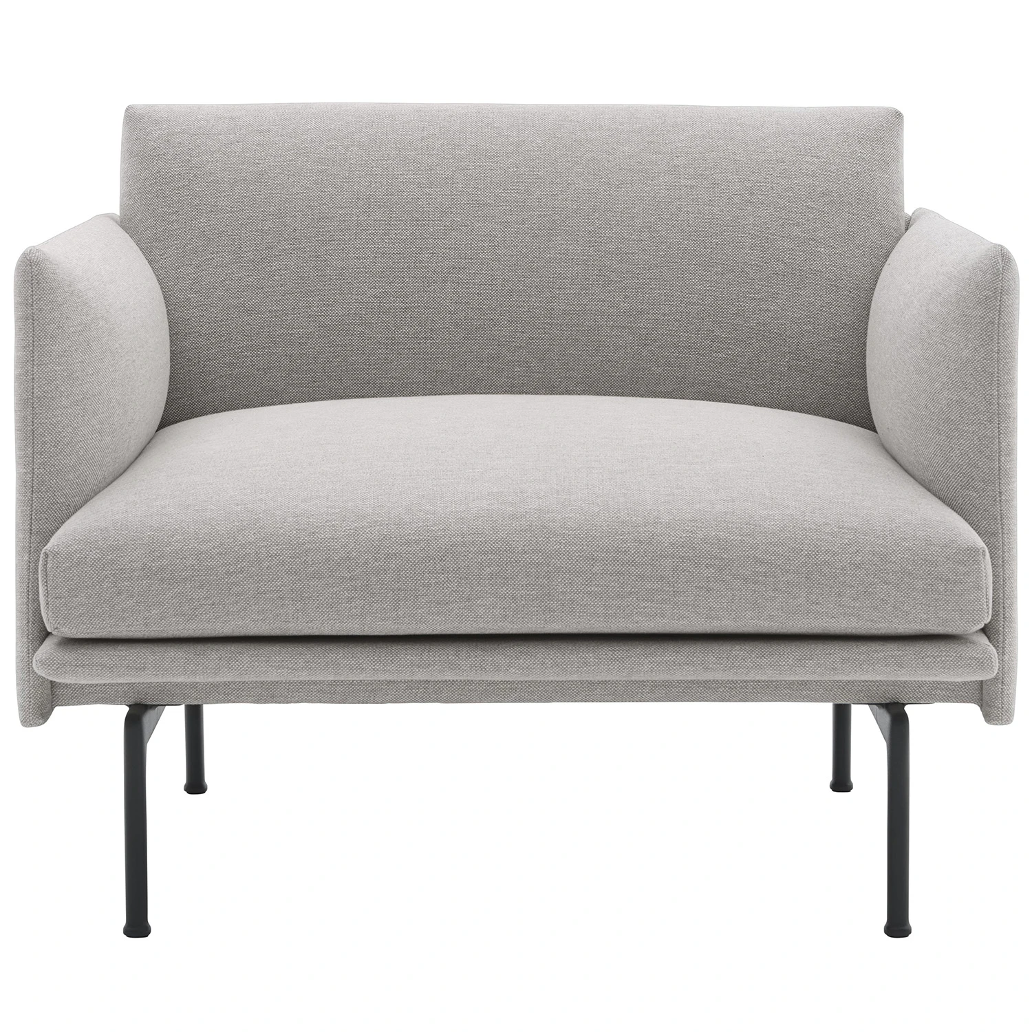 Muuto Outline F&aring;t&ouml;lj Svart Aluminium / Clay 12 - F&aring;t&ouml;ljer Linne Clay - OUCHRCD12101
