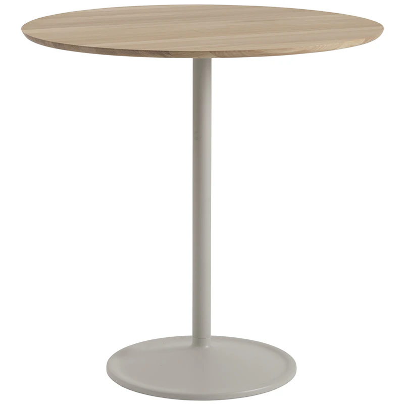 Soft Barbord Ø95x105 cm, Massiv Ek / Grå