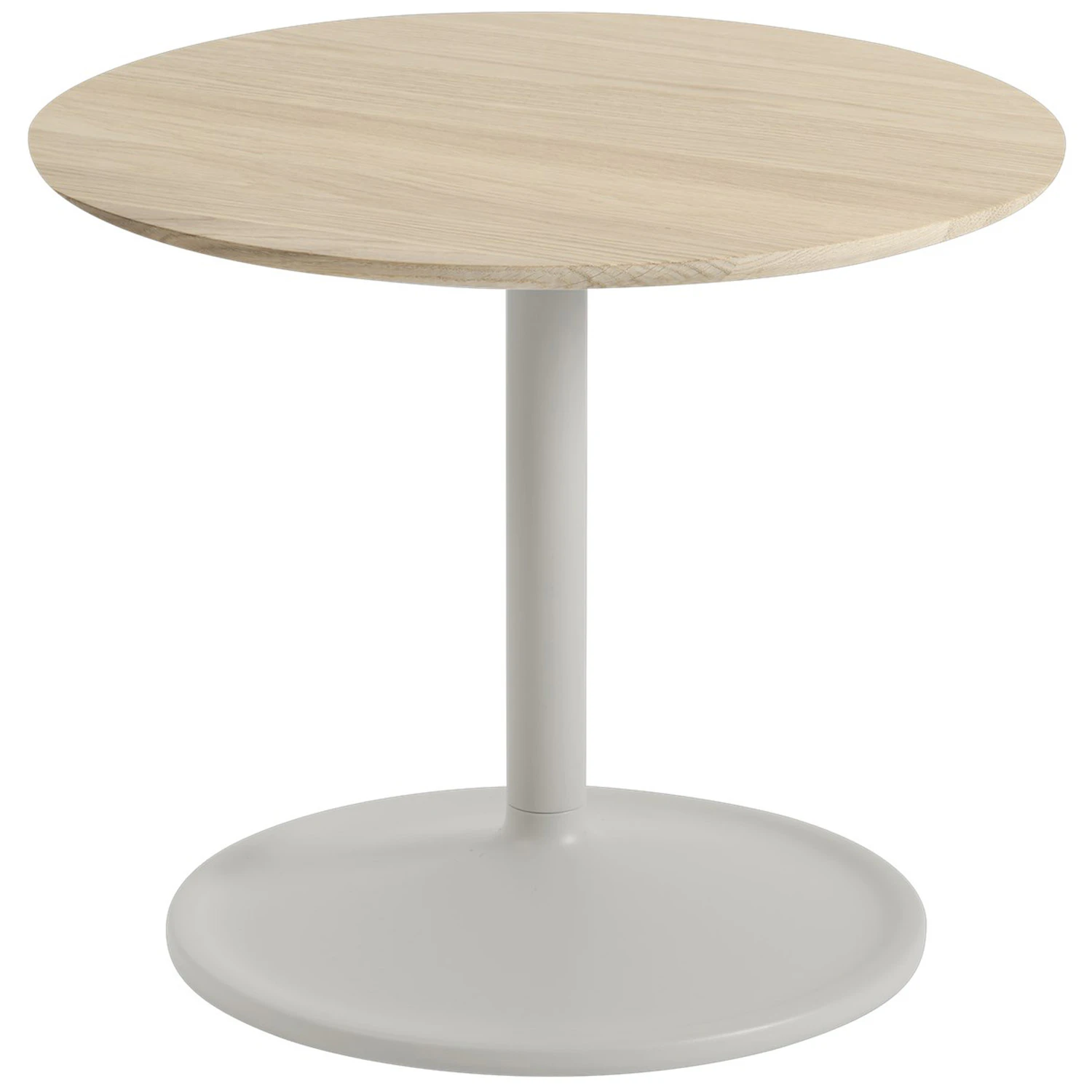 Muuto Soft Sidobord &Oslash;48x40 Cm Solid Ek / Gr&aring; - Sidobord & Avlastningsbord Massiv Ek Gr&aring; - SOSIT48R10502