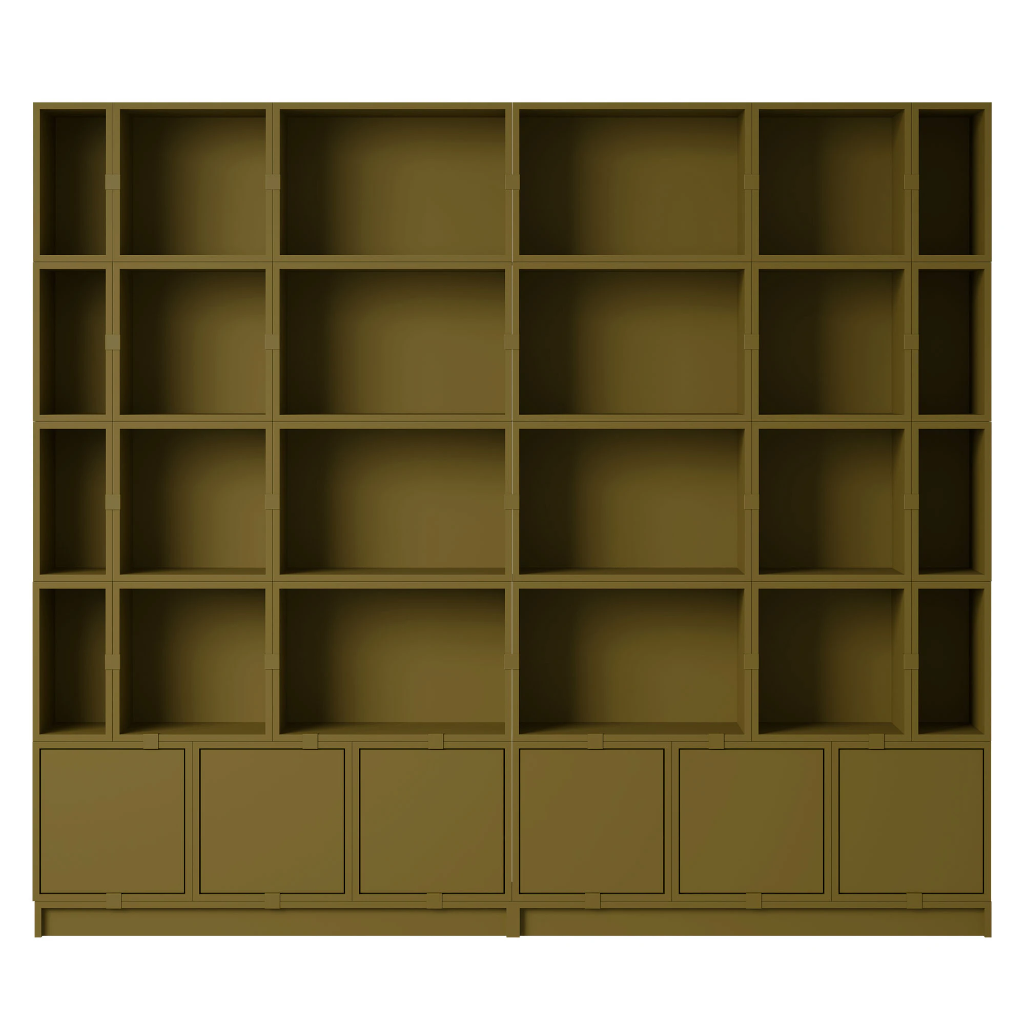 Muuto Stacked Configuration 1 Bokhylla M&ouml;rkgr&ouml;n - Bokhyllor Pu-lackerad Mdf Brungr&ouml;n - STBOCC101