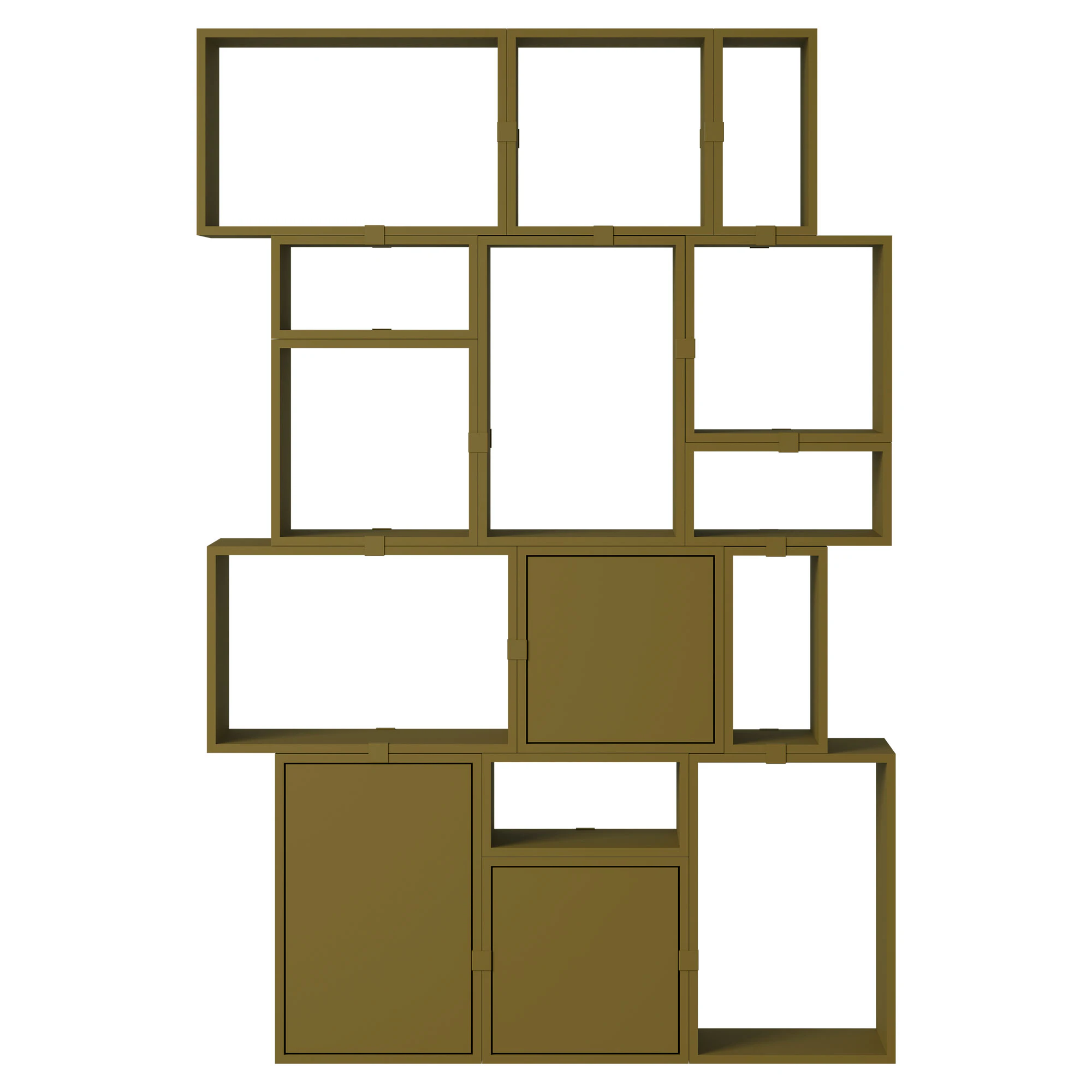 Muuto Stacked Configuration 2 Bokhylla M&ouml;rkgr&ouml;n - Bokhyllor Pu-lackerad Mdf Brungr&ouml;n - STBOCC201
