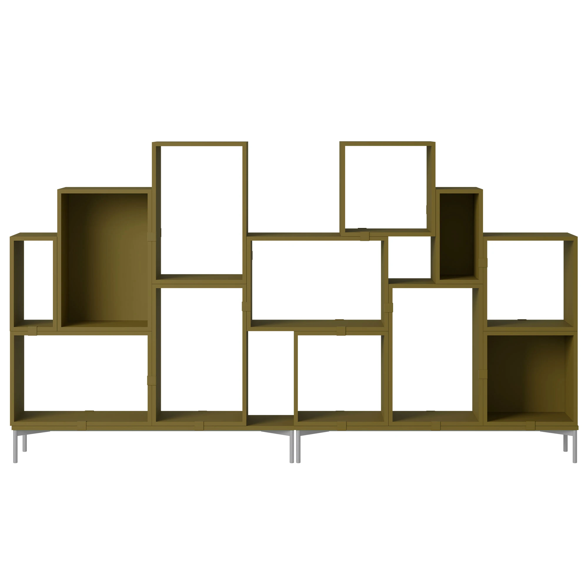 Muuto Stacked Configuration 3 Bokhylla M&ouml;rkgr&ouml;n - Bokhyllor Pu-lackerad Mdf M&ouml;rkgr&ouml;n - STBOCC301