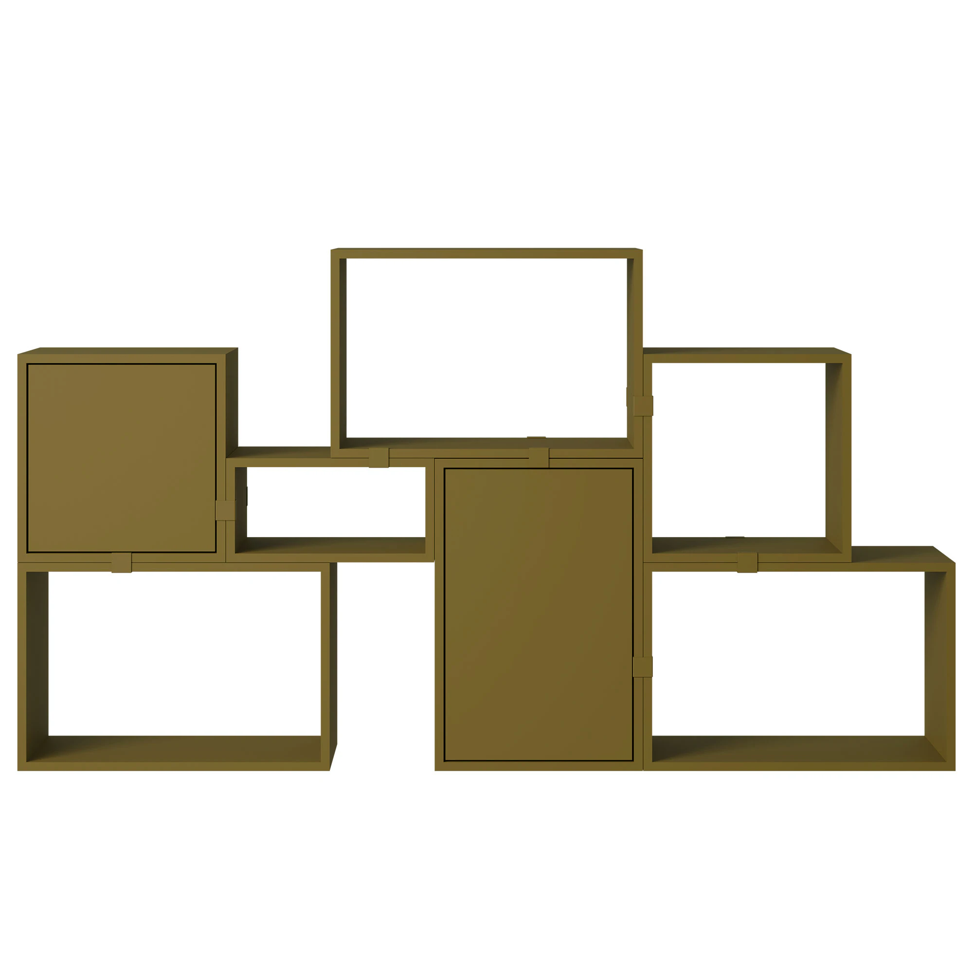 Muuto Stacked Configuration 6 Bokhylla M&ouml;rkgr&ouml;n - Bokhyllor Pu-lackerad Mdf Brungr&ouml;n - STBOCC601