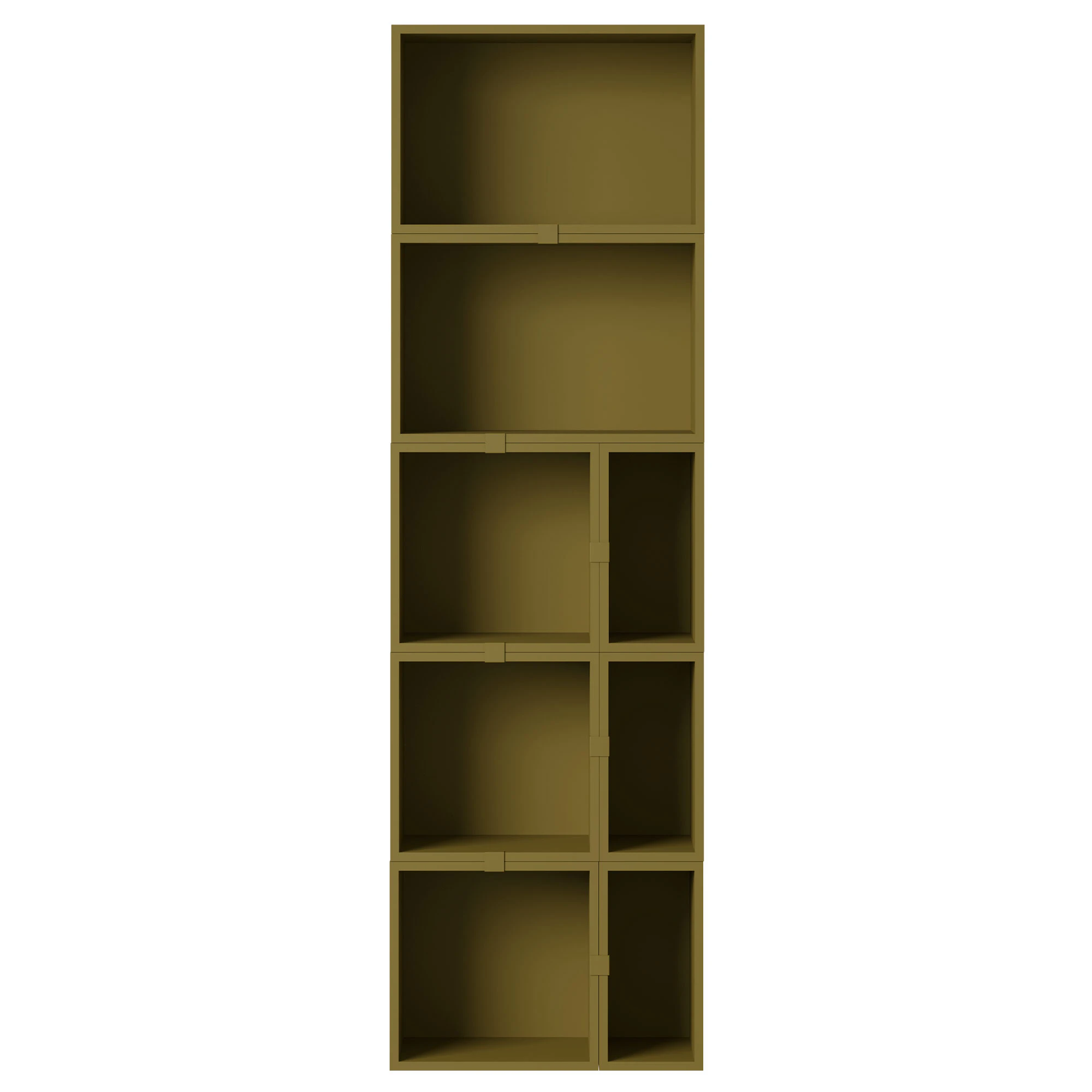 Muuto Stacked Configuration 7 Bokhylla M&ouml;rkgr&ouml;n - Bokhyllor Ek Brungr&ouml;n - STBOCC701