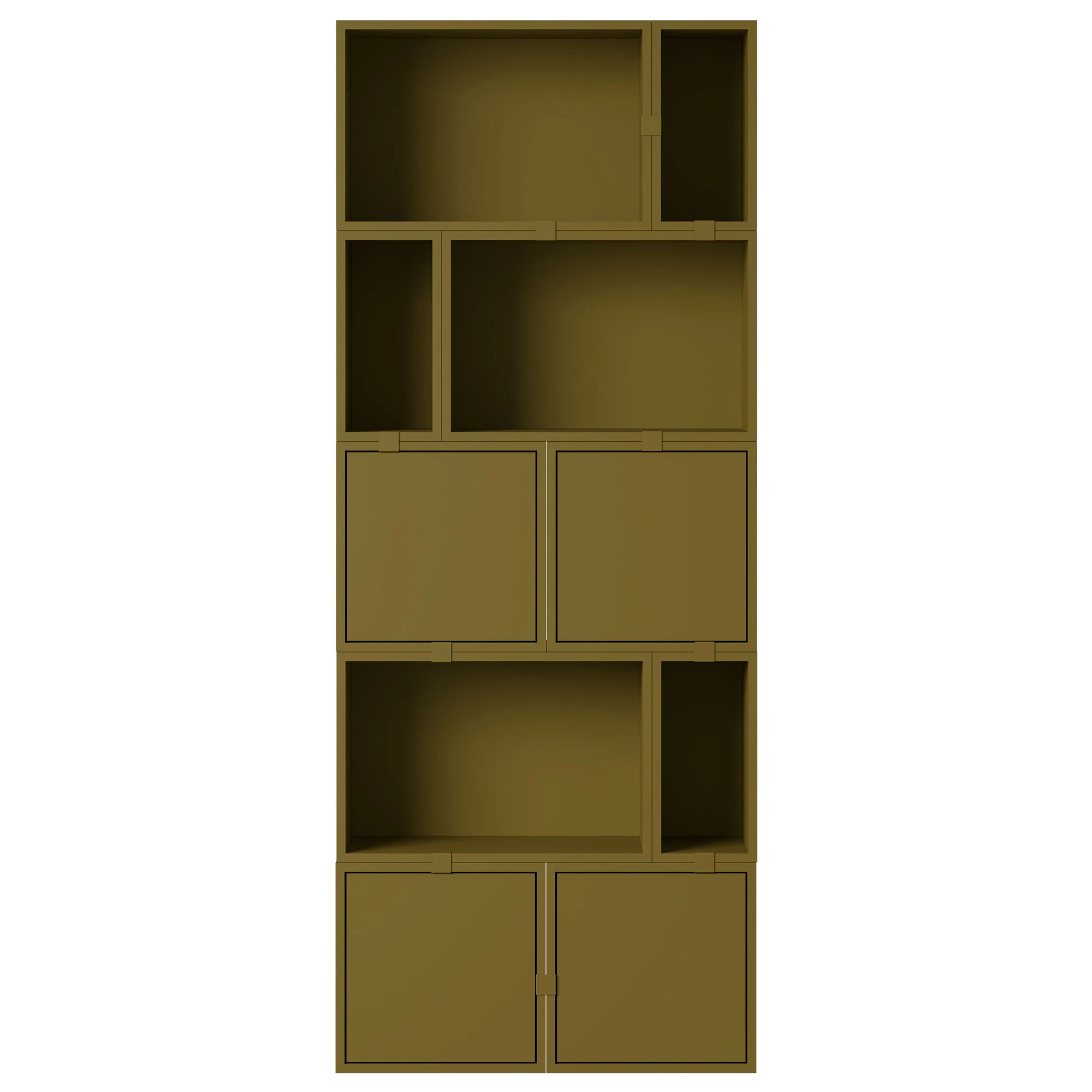 Muuto Stacked Configuration 8 Bokhylla M&ouml;rkgr&ouml;n - Bokhyllor Pu-lackerad Mdf Brungr&ouml;n - STBOCC801