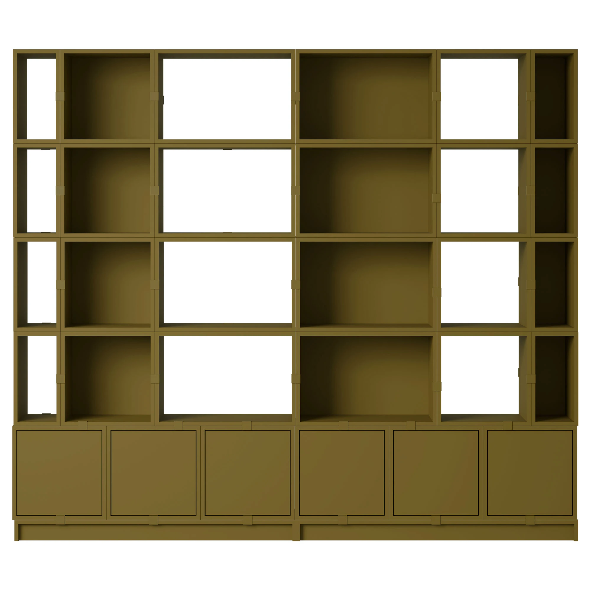 Muuto Stacked Configuration 1 Bokhylla M&ouml;rkgr&ouml;n - Bokhyllor Pu-lackerad Mdf Brungr&ouml;n - STOFSC101