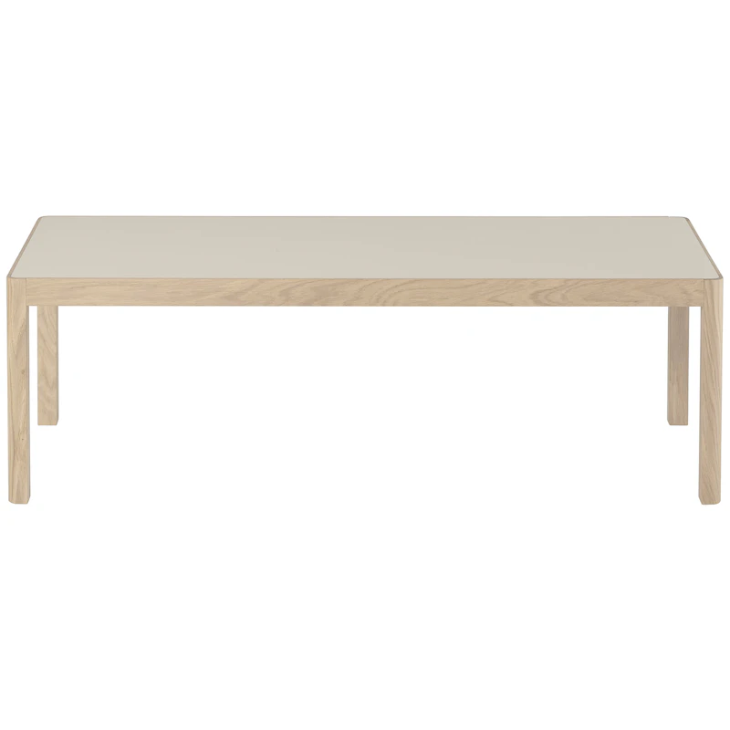 Workshop Soffbord 43x120 cm, Varmgrå Linoleum / Ek