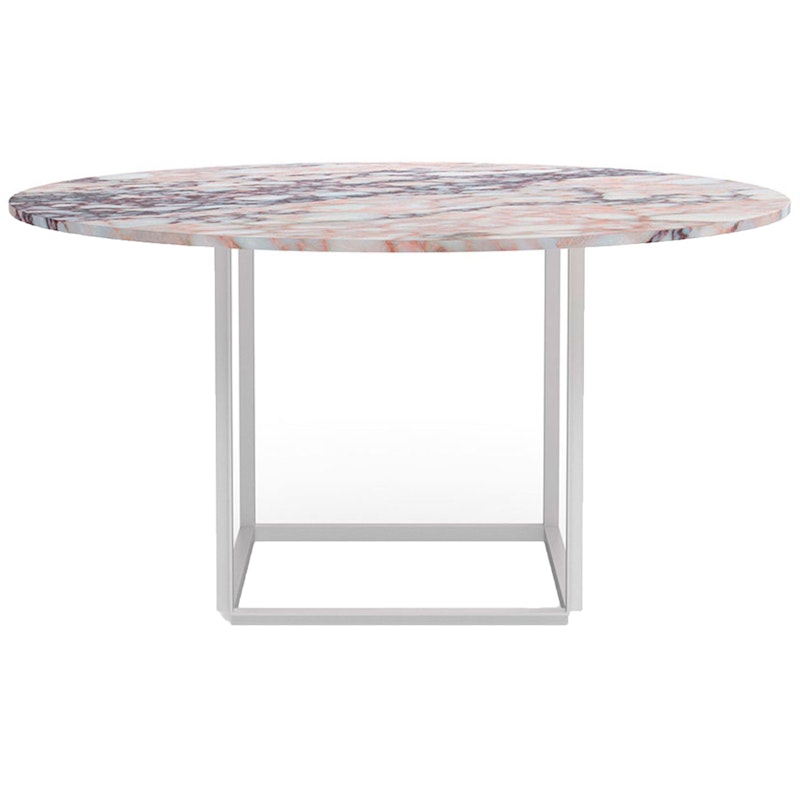 Florence Matbord 145 cm, Vit Viola Marmor / Vit
