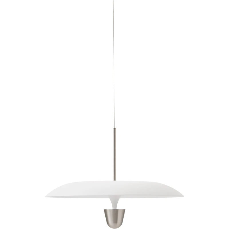 Kantarell Pendel 55 cm, Aluminium / Vit