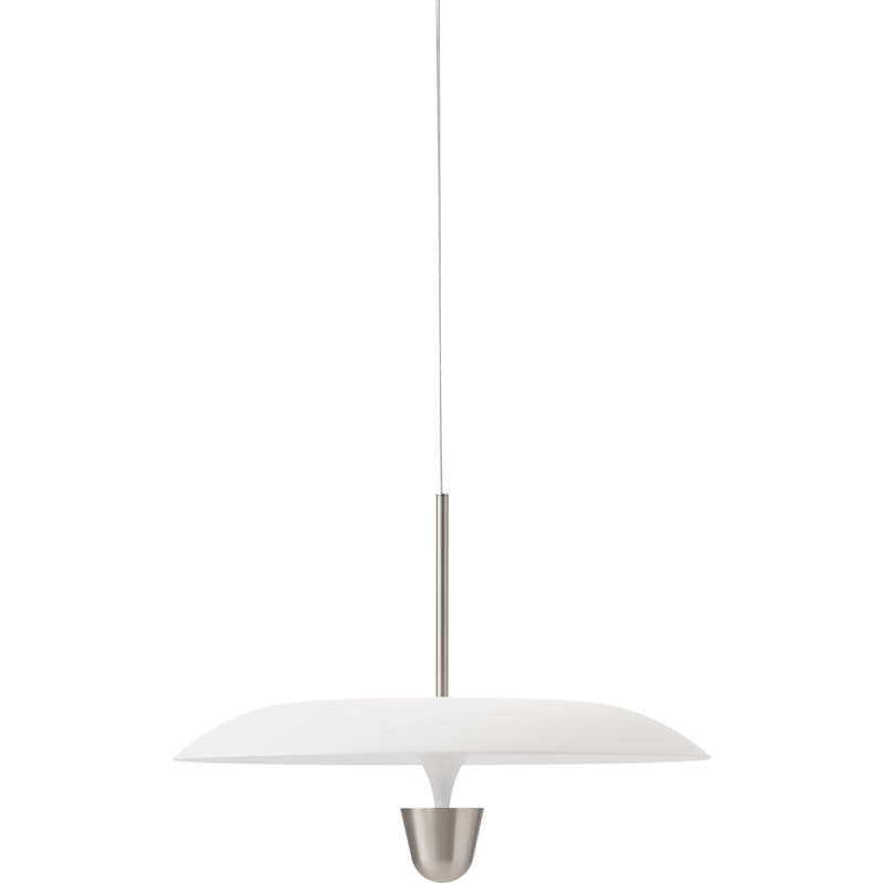 Kantarell Pendel 55 cm, Aluminium / Vit
