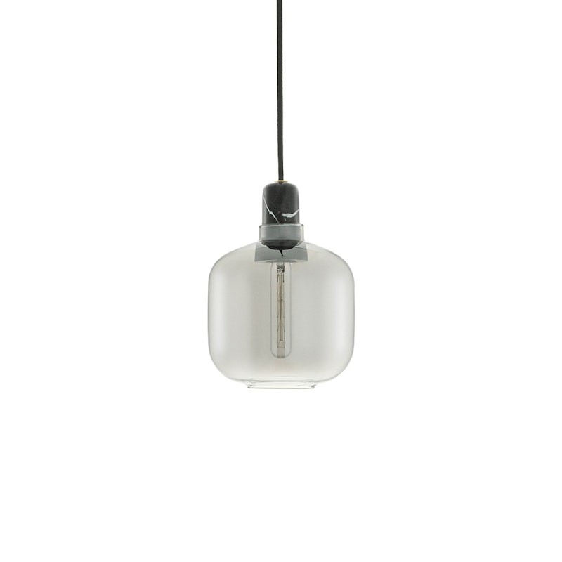 Amp Pendel Liten, Smoked/Svart Marmor