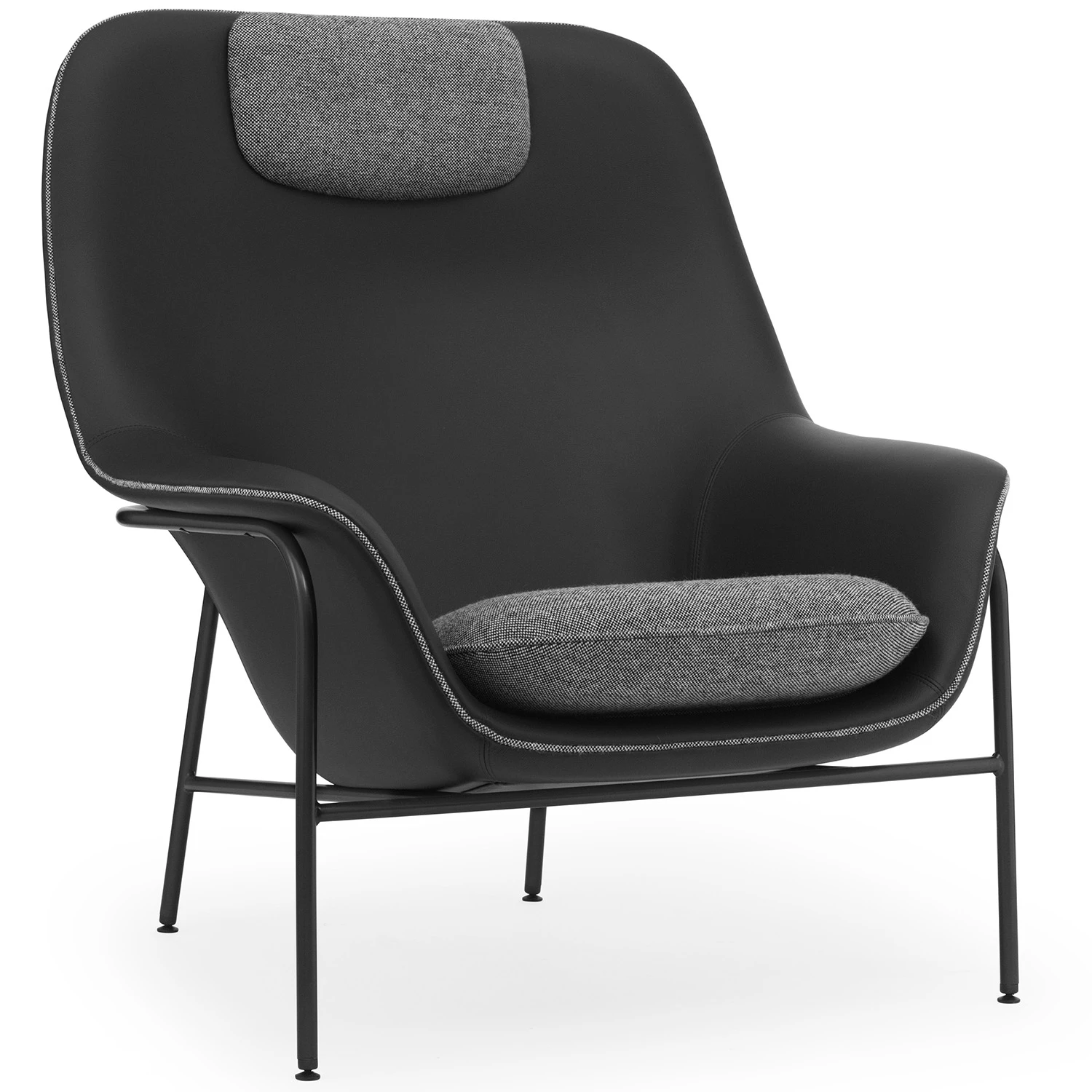Normann Copenhagen Drape High F&aring;t&ouml;lj Ultra Leather 41599 / Hallingdal 166 / Svart - F&aring;t&ouml;ljer L&auml;der Svart - 607298