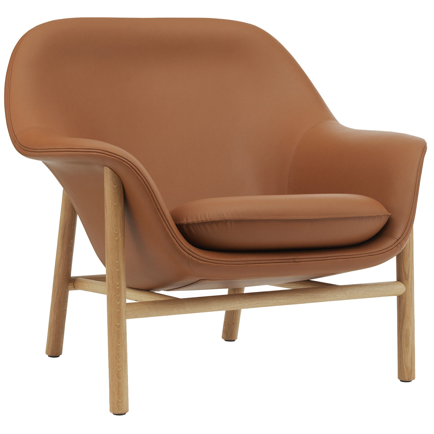 Normann Copenhagen Drape Low F&aring;t&ouml;lj Ultra Leather 41574 / Ek - F&aring;t&ouml;ljer L&auml;der Brun - 607004