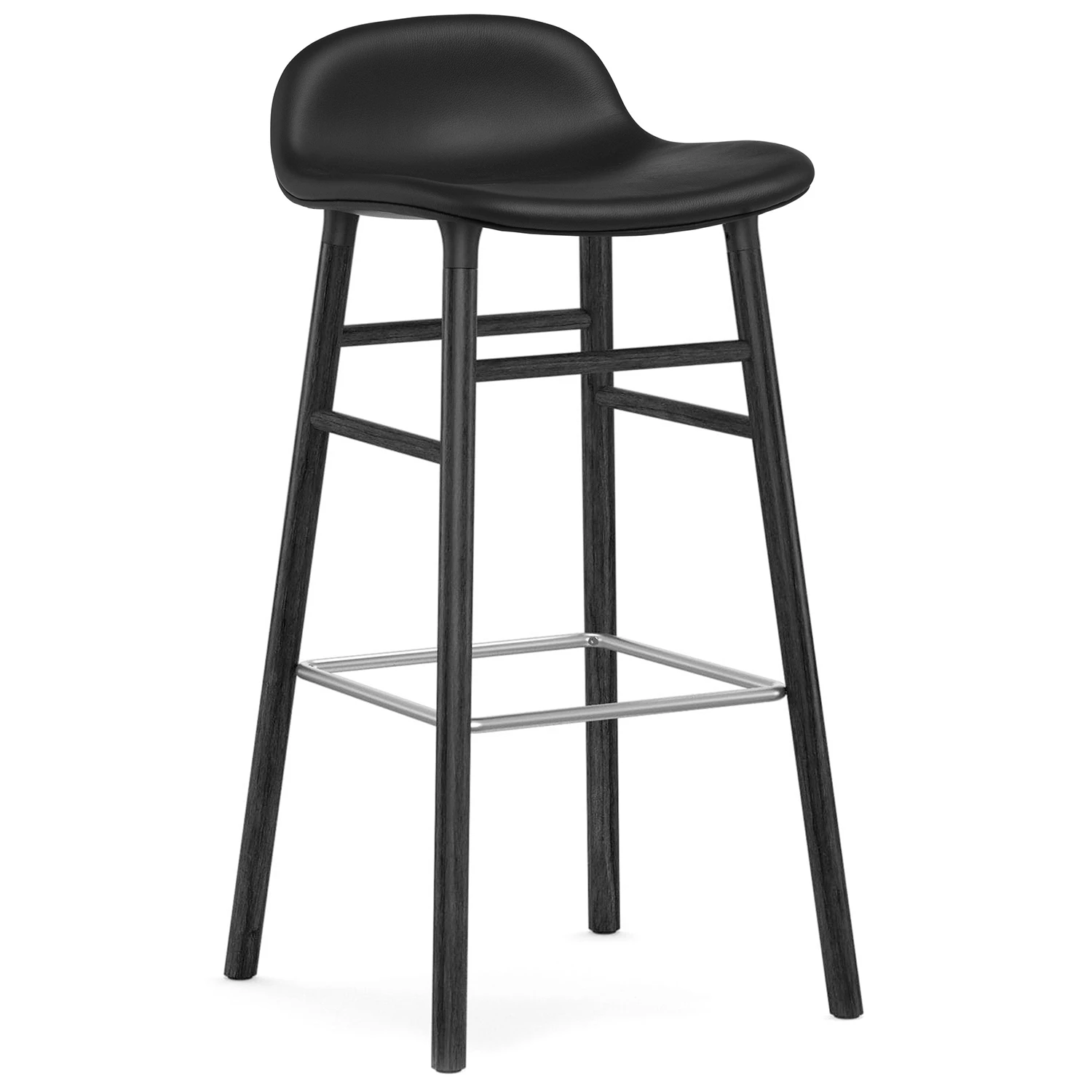 Normann Copenhagen Form Barstol 75 Cm Svart L&auml;der / Svart - Barstolar Ek Svart - 1385362