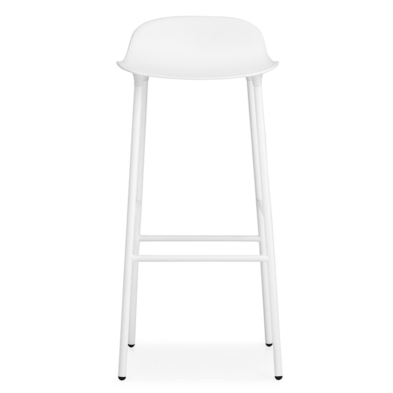 Form Barstol Stålben, 75cm, Vit