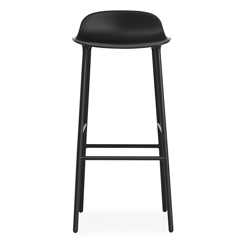 Form Barstol Stålben, 75cm, Svart