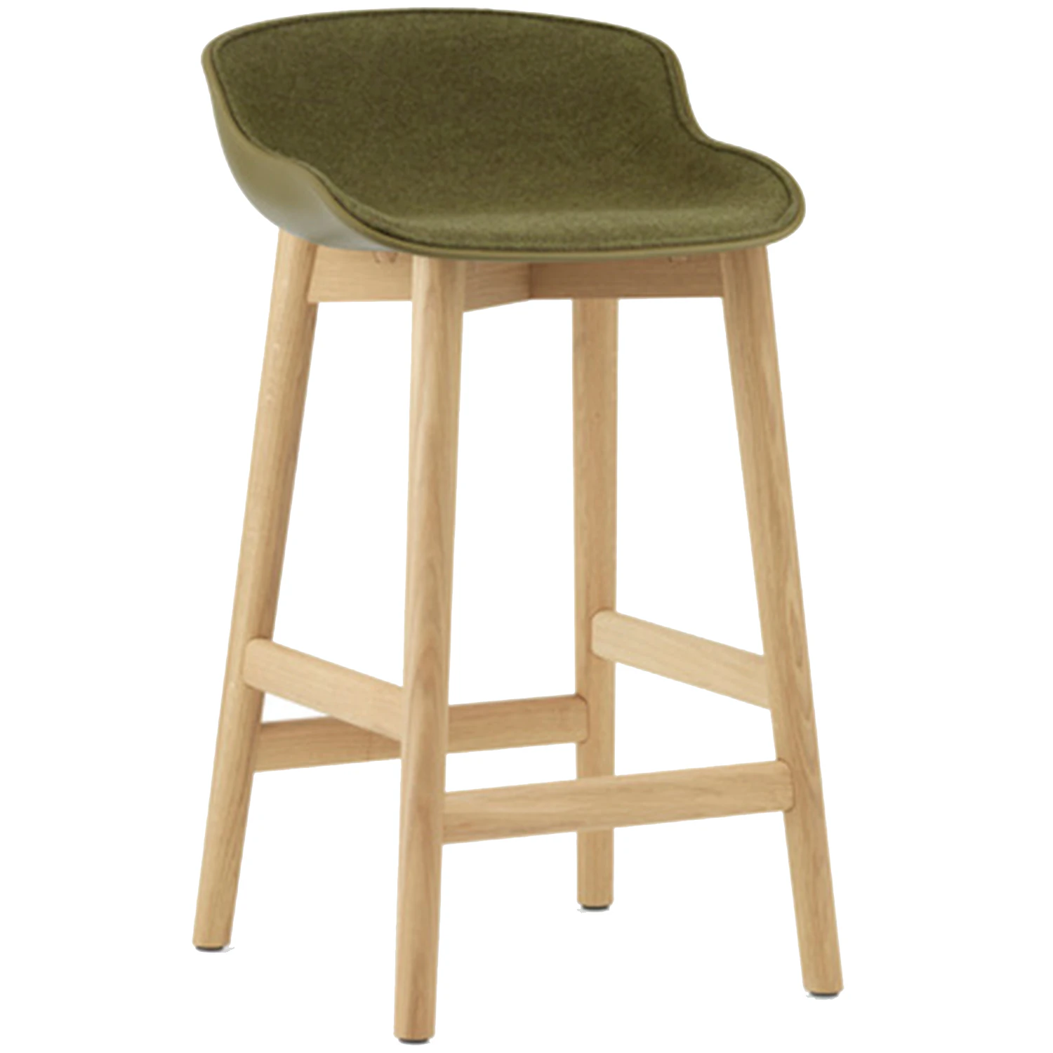Normann Copenhagen Hyg Barstol 65 Cm Kl&auml;dd Framsida Oliv / Ek - Barstolar Nyull Olivgr&ouml;n - 605118