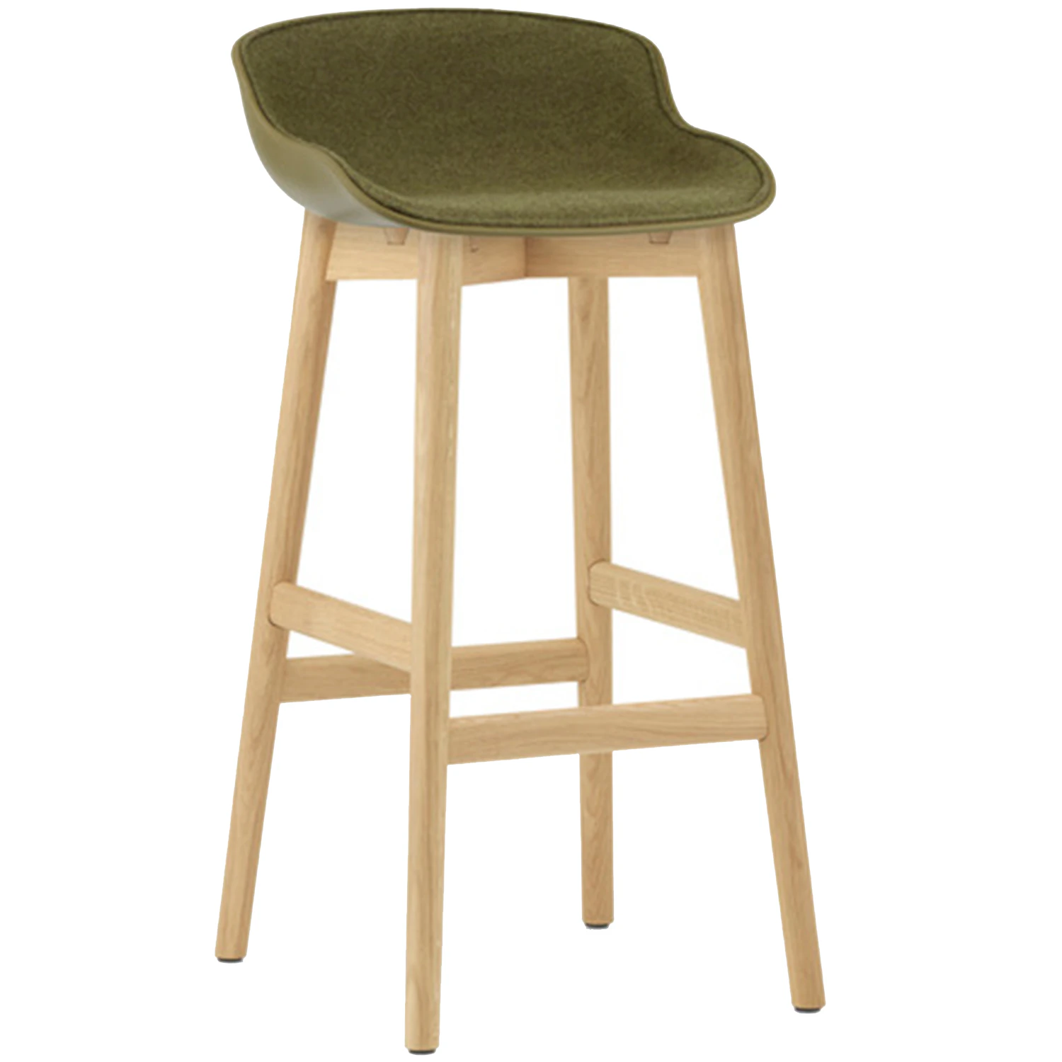 Normann Copenhagen Hyg Barstol 75 Cm Kl&auml;dd Framsida Oliv / Ek - Barstolar Nyull Olivgr&ouml;n - 605188