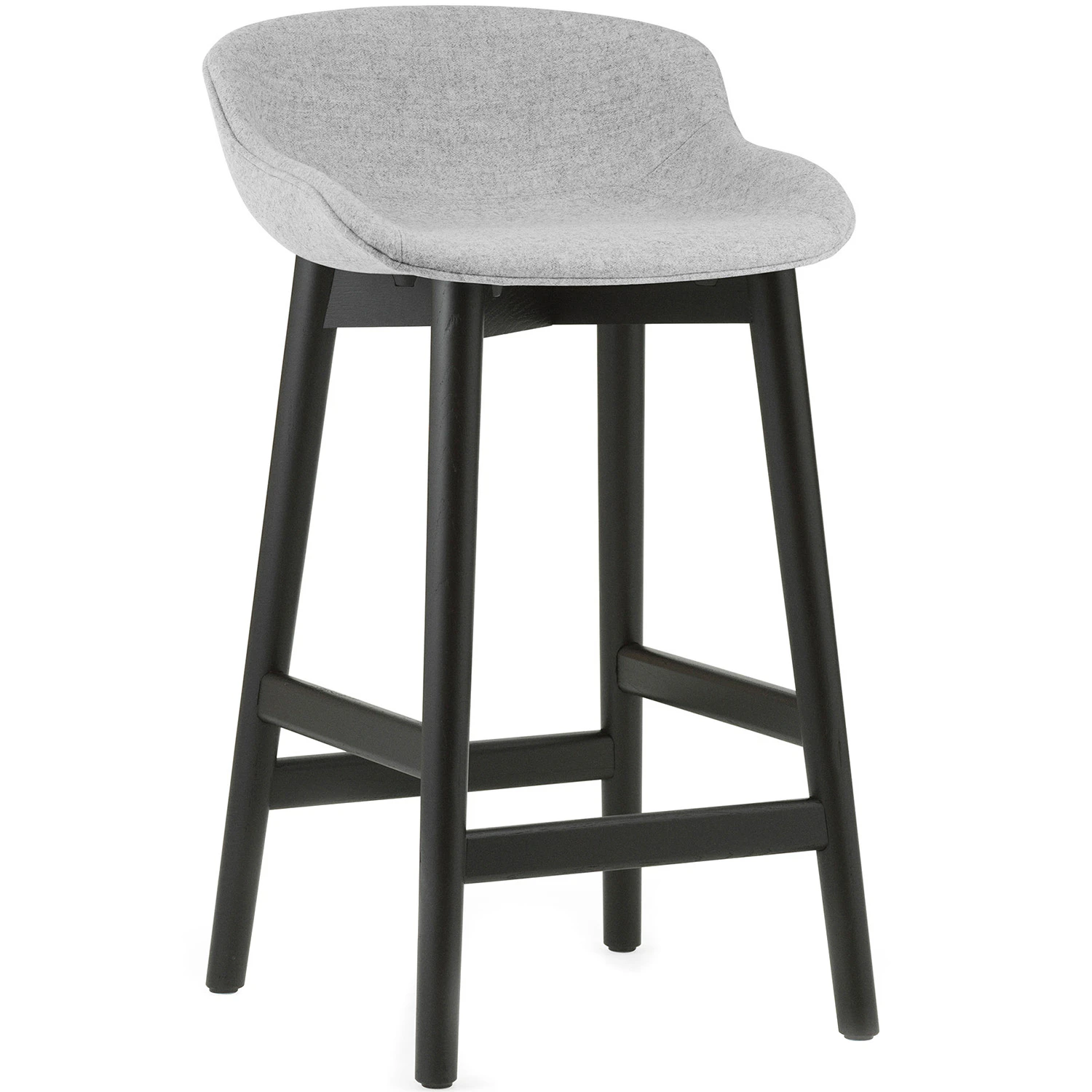 Normann Copenhagen Hyg Barstol 65 Cm Gr&aring; / Svart Ek - Barstolar Ull Gr&aring; - 604442