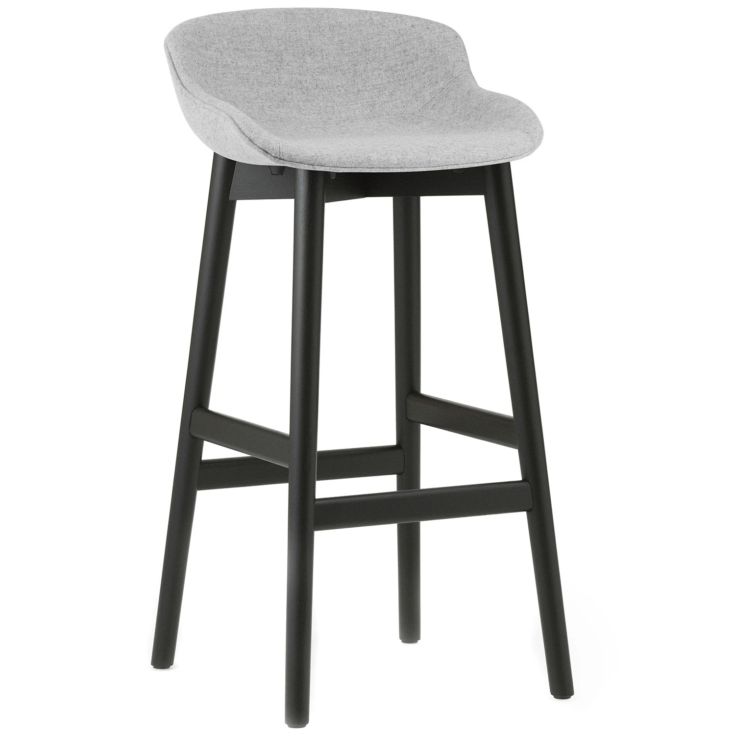 Normann Copenhagen Hyg Barstol 75 Cm Gr&aring; / Svart Ek - Barstolar Ull Gr&aring; - 604456