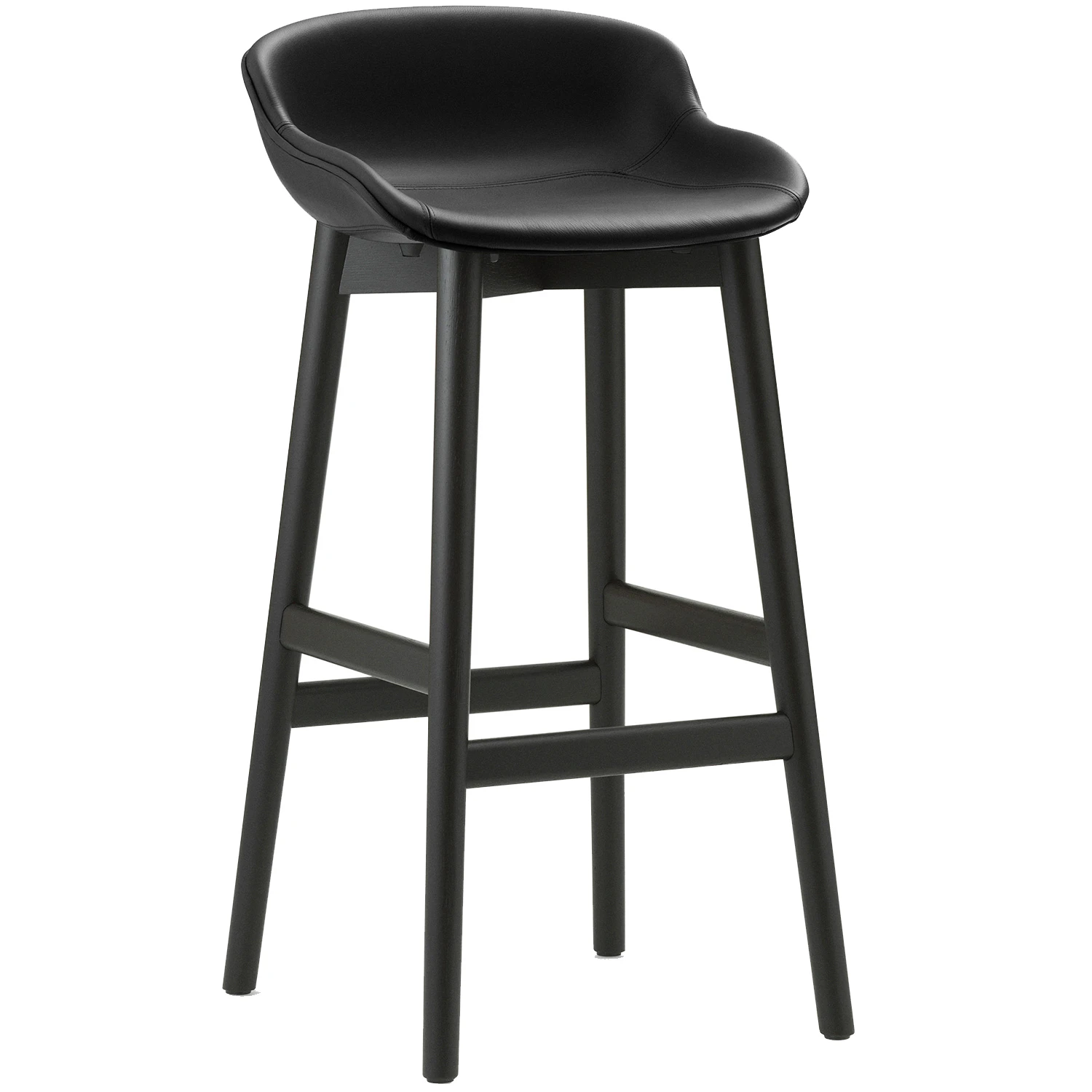 Normann Copenhagen Hyg Barstol 75 Cm Svart / Svart Ek - Barstolar L&auml;der Svart - 604457