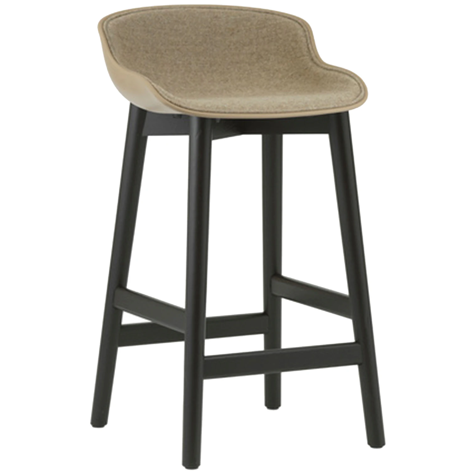 Normann Copenhagen Hyg Barstol 65 Cm Kl&auml;dd Framsida Sand / Svart Ek - Barstolar Ull Sand - 709352
