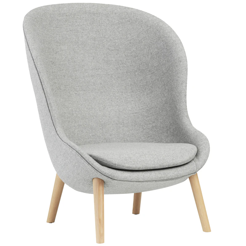 Hyg Fåtölj Hög, Grå / Ek