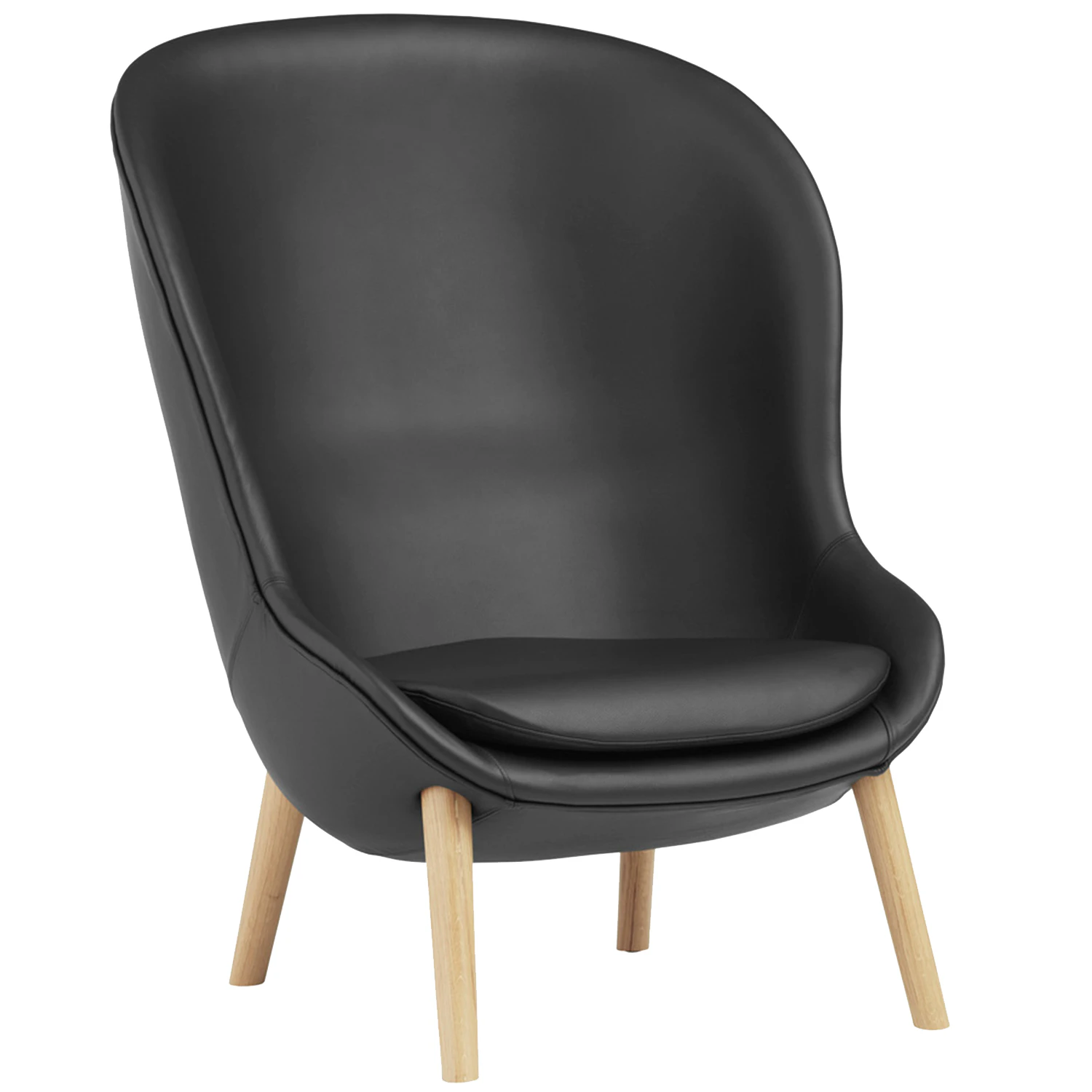 Normann Copenhagen Hyg F&aring;t&ouml;lj H&ouml;g Svart / Ek - F&aring;t&ouml;ljer L&auml;der Svart - 603822