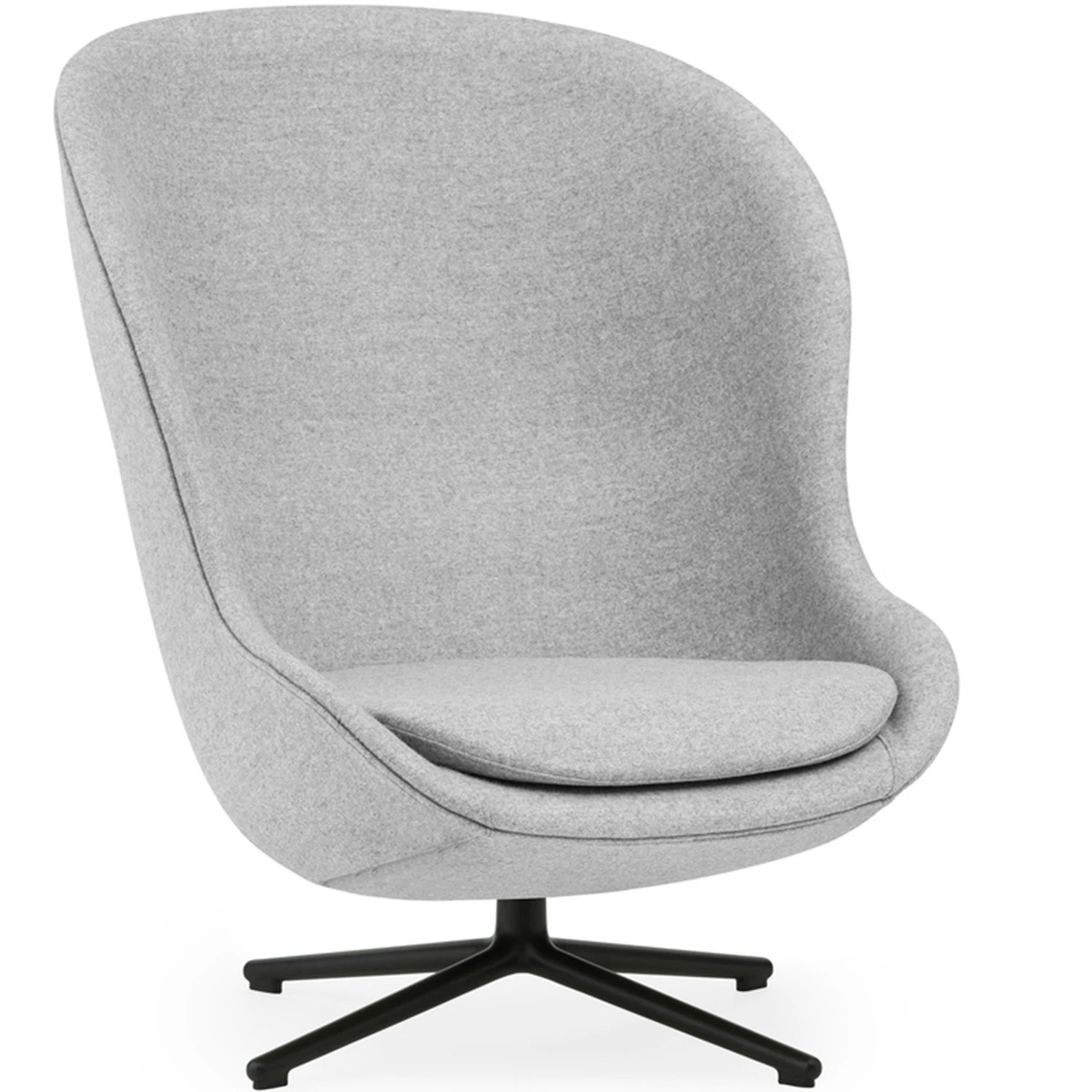 Normann Copenhagen Hyg F&aring;t&ouml;lj H&ouml;g Med Snurrbas Gr&aring; / Svart Aluminium - F&aring;t&ouml;ljer Ull Gr&aring; - 709222