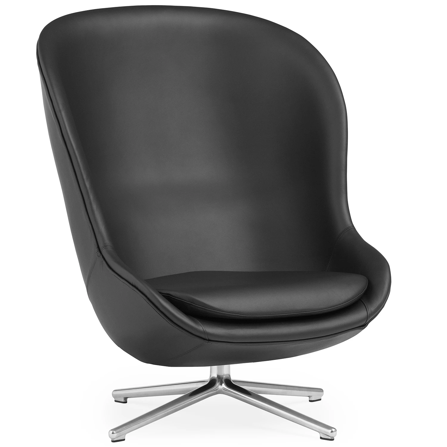 Normann Copenhagen Hyg F&aring;t&ouml;lj H&ouml;g Med Tiltfunktion / Aluminium - F&aring;t&ouml;ljer L&auml;der Svart - 603834