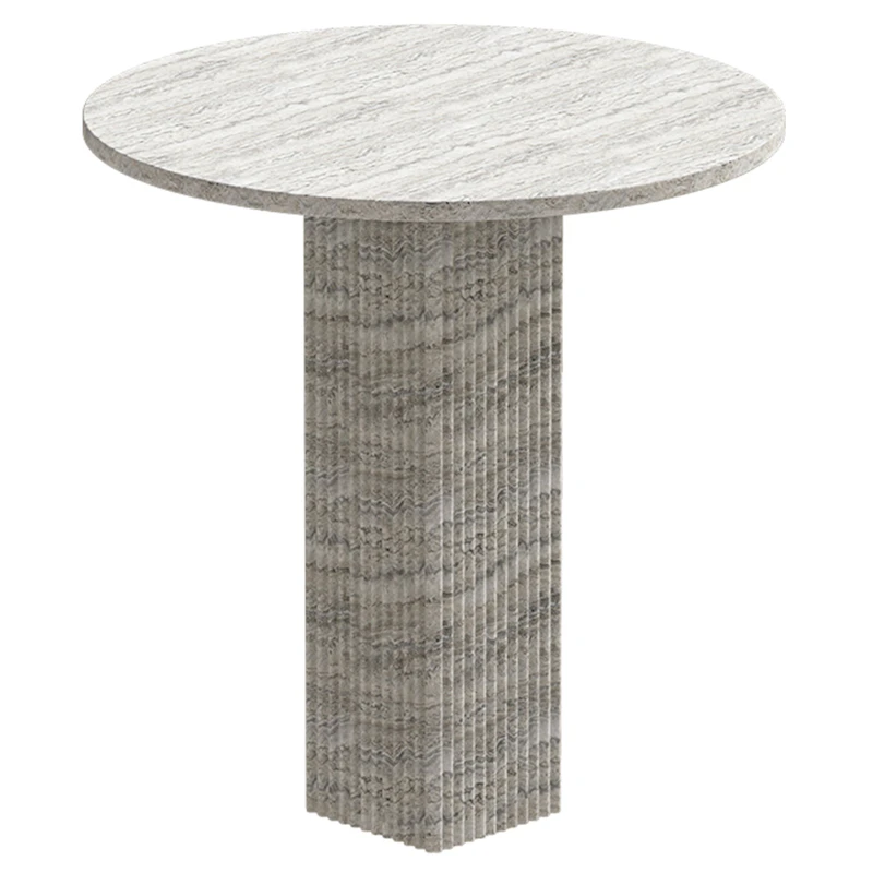 Soho Matbord Ø80 cm, Silver Travertine