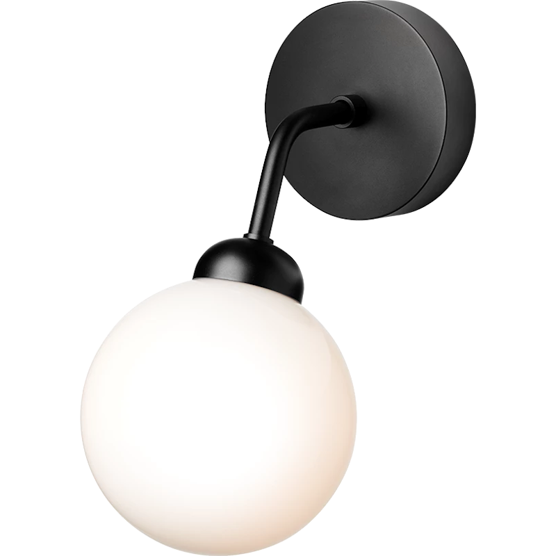 Apiales Vägglampa, Satin Black / Opal